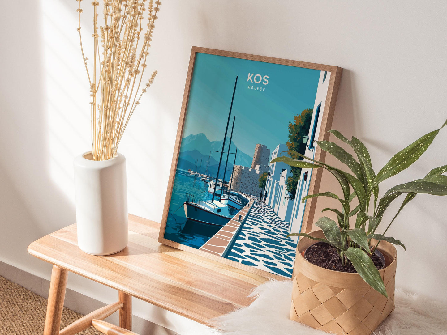 Kos Greece Aegean Island Harbor Coastal Framed Unframed Travel Print Wall Art