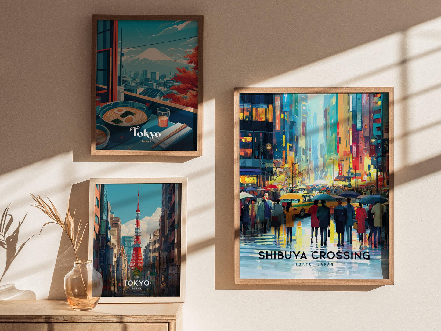Shibuya Crossing Tokyo Japan Neon City Street Framed Unframed Travel Print Wall Art