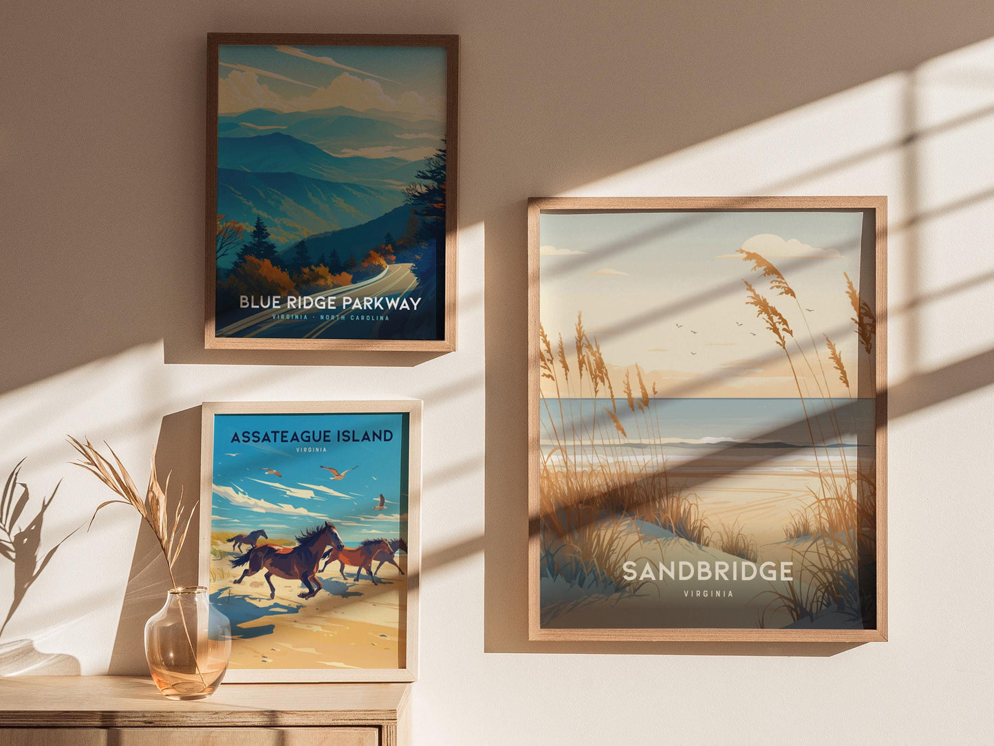 Sandbridge Virginia Beach Coastal Dunes Framed Unframed Travel Print Wall Art