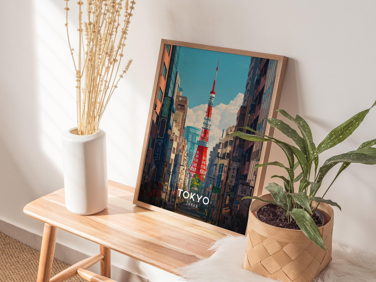 Tokyo Japan Tokyo Tower Vibrant Japanese Cityscape Framed Unframed Travel Print Wall Art