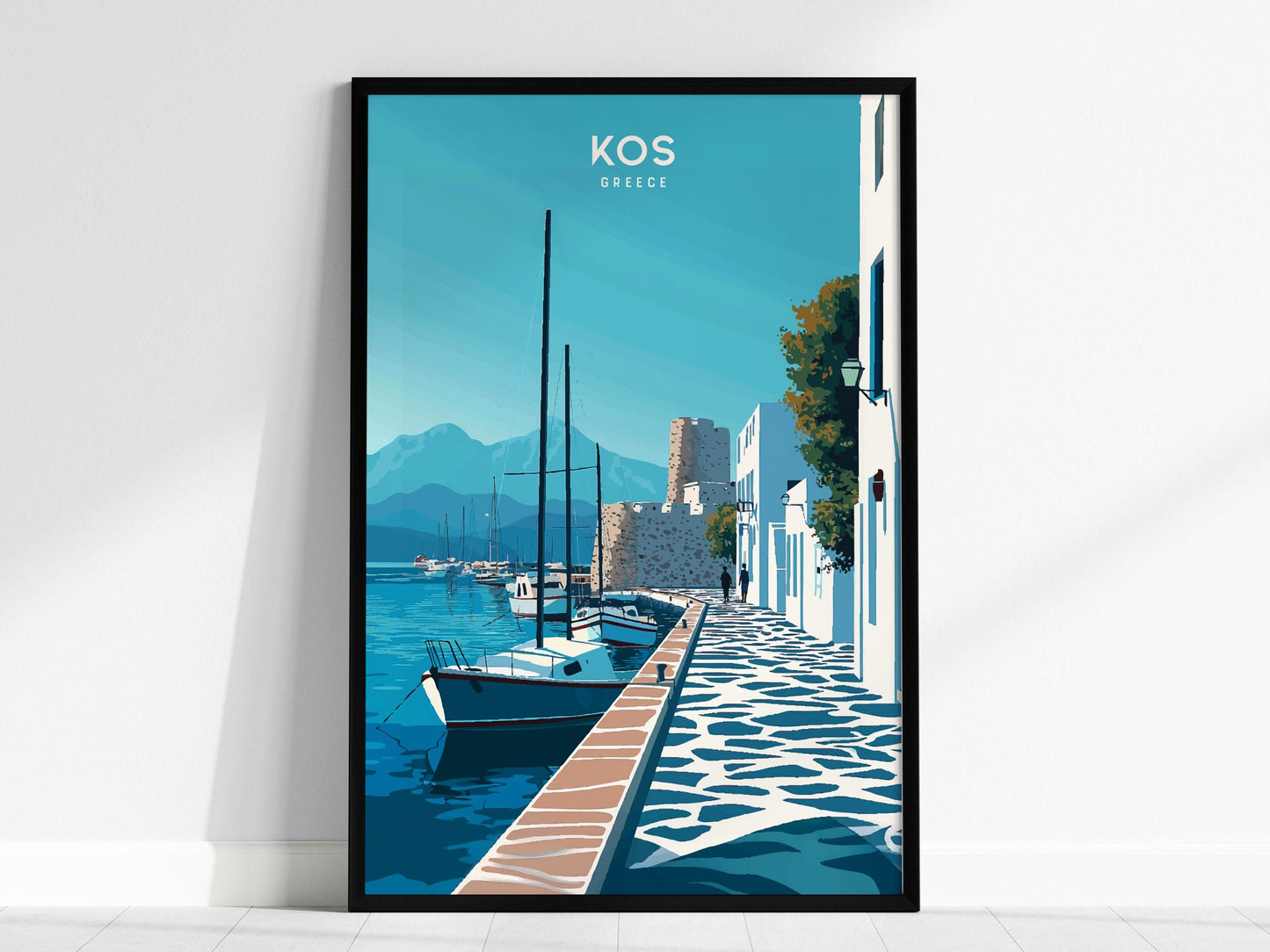 Kos Greece Aegean Island Harbor Coastal Framed Unframed Travel Print Wall Art