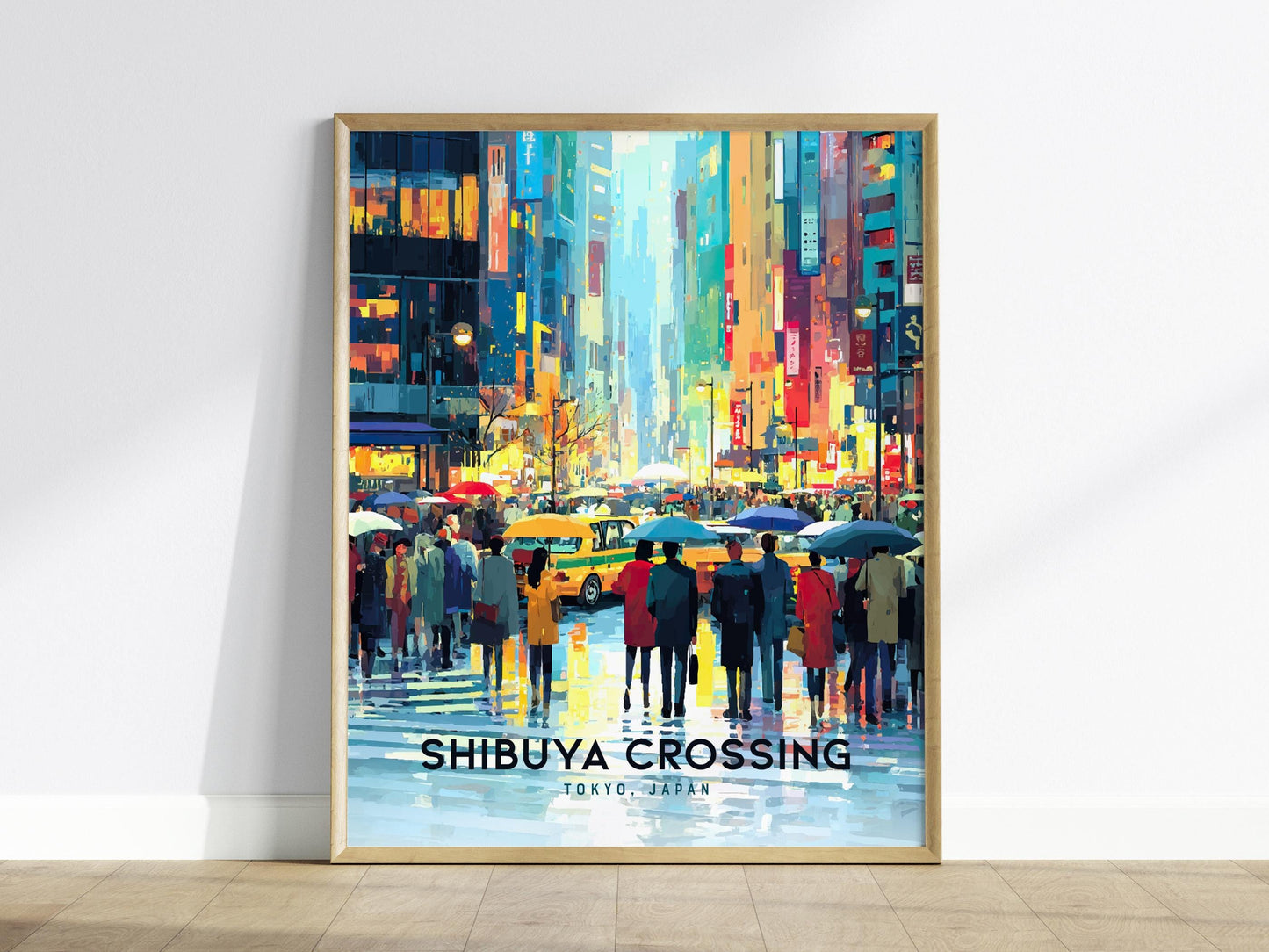 Shibuya Crossing Tokyo Japan Neon City Street Framed Unframed Travel Print Wall Art