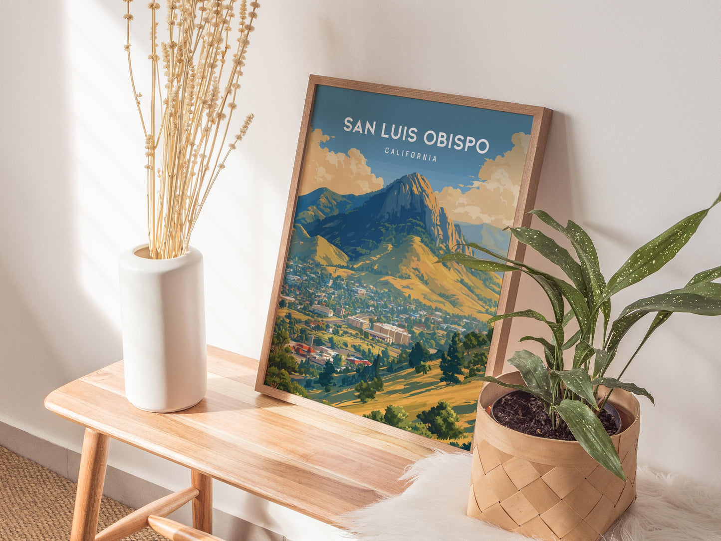 San Luis Obispo Bishop Peak Central Coast California SLO Framed Unframed Travel Print Wall Art