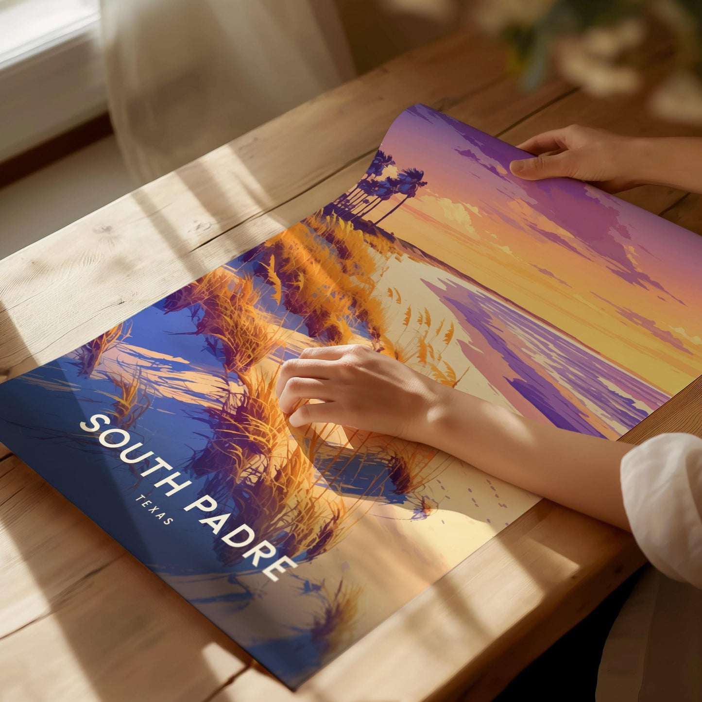 South Padre Island Texas Beach Coastal Sunset Framed Unframed Travel Print Wall Art