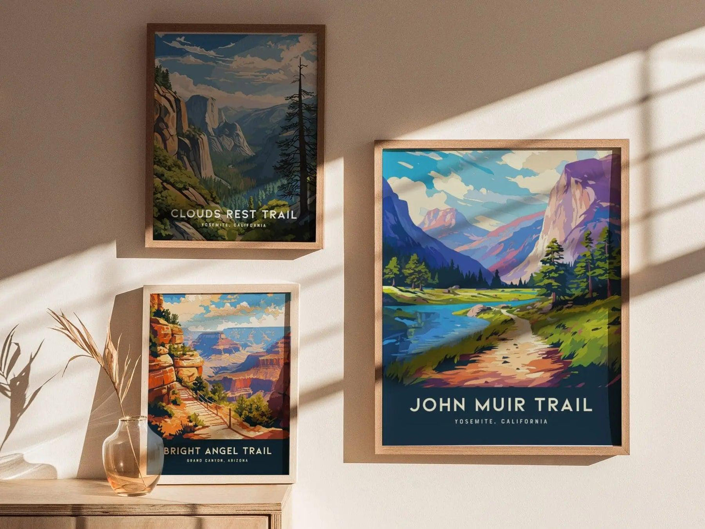 John Muir Trail, Yosemite, Sierra Nevada, Sequoia National Parks, California - Wall Art Poster Design Travel Print Hiker Backpacker Gift - Swell Scenes