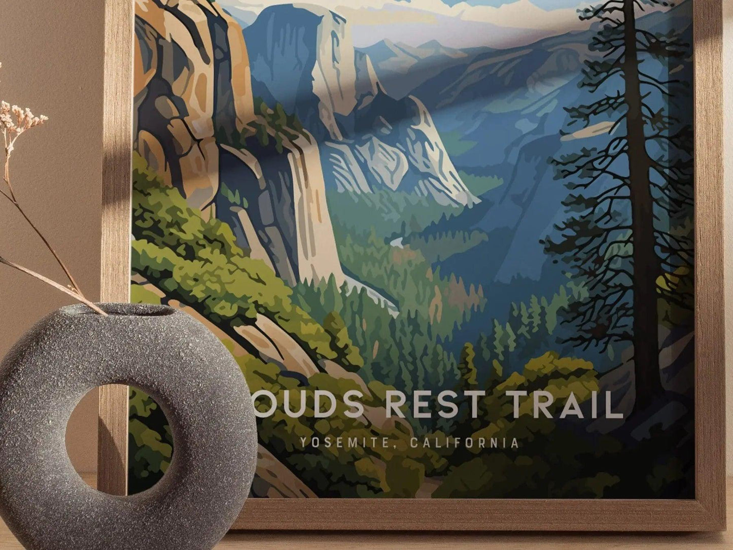 Clouds Rest Trail, Yosemite, Sierra Nevada, National Park, California - Wall Art Poster Design Travel Print Hiker Backpacker Gift Home Decor - Swell Scenes