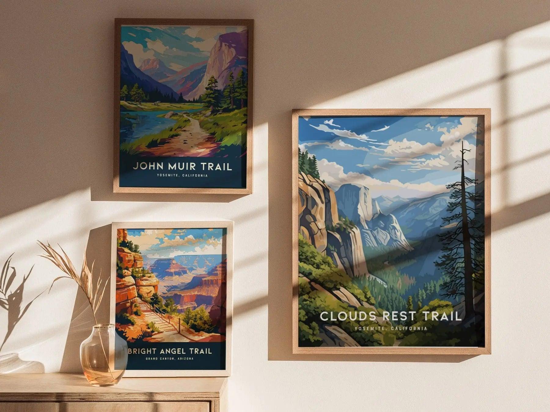 Clouds Rest Trail, Yosemite, Sierra Nevada, National Park, California - Wall Art Poster Design Travel Print Hiker Backpacker Gift Home Decor - Swell Scenes