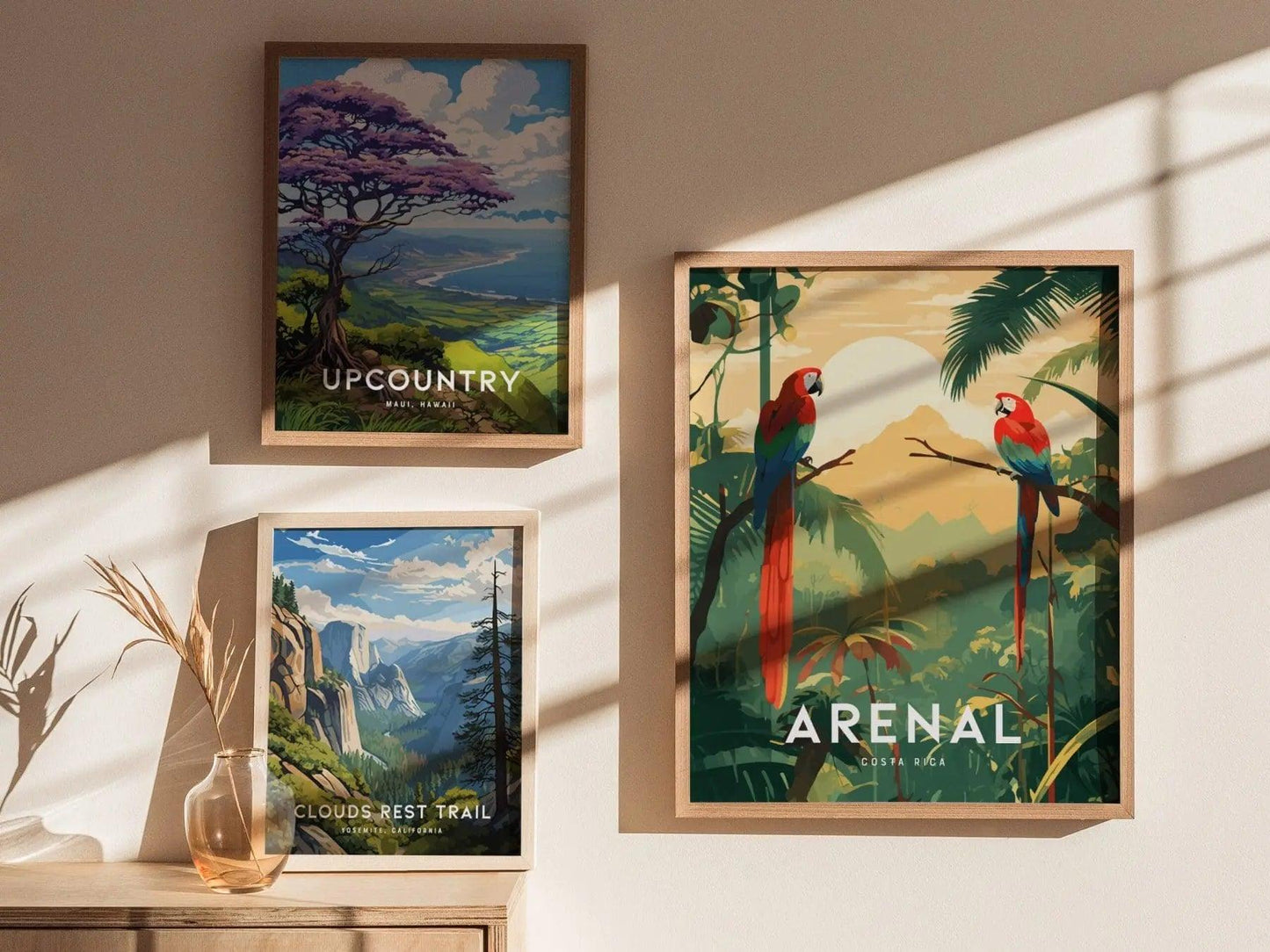 Arenal Volcano, Costa Rica, Central America - Wall Art Poster Design Travel Framed Print Tropical Jungle Parrot Gift - Swell Scenes