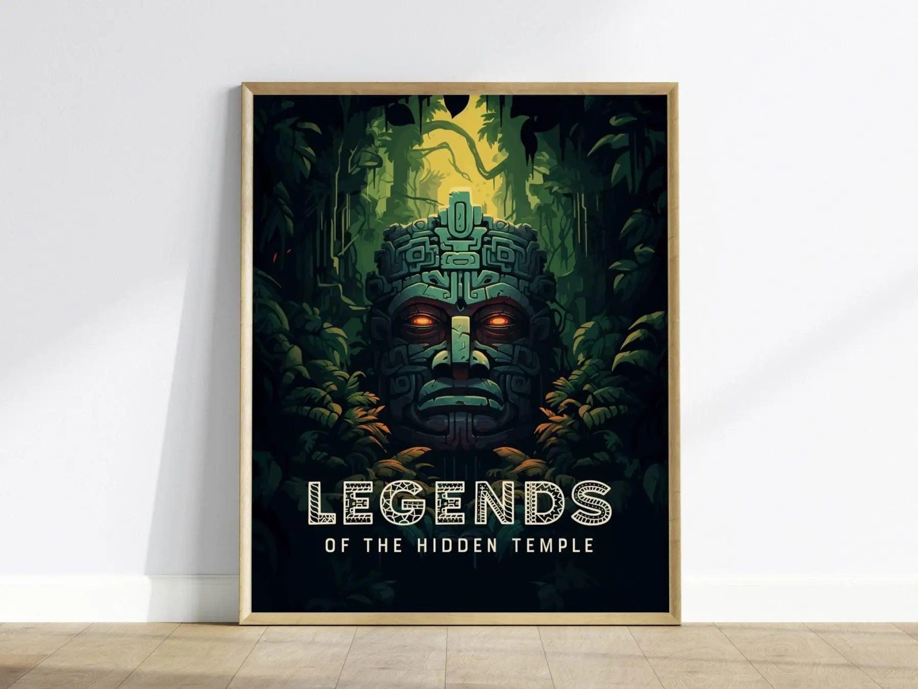 Legends Of The Hidden Temple Nickelodeon Framed Wall Art | 90s Nick Fan Nostalgia Poster Design | 1990s Nostalgic Unframed Print Home Decor - Swell Scenes