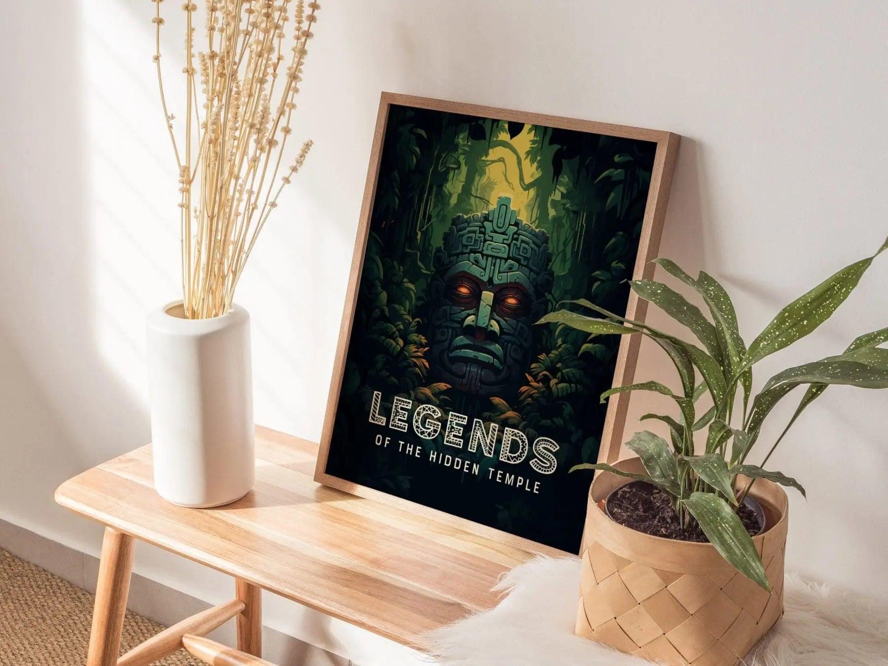 Legends Of The Hidden Temple Nickelodeon Framed Wall Art | 90s Nick Fan Nostalgia Poster Design | 1990s Nostalgic Unframed Print Home Decor - Swell Scenes