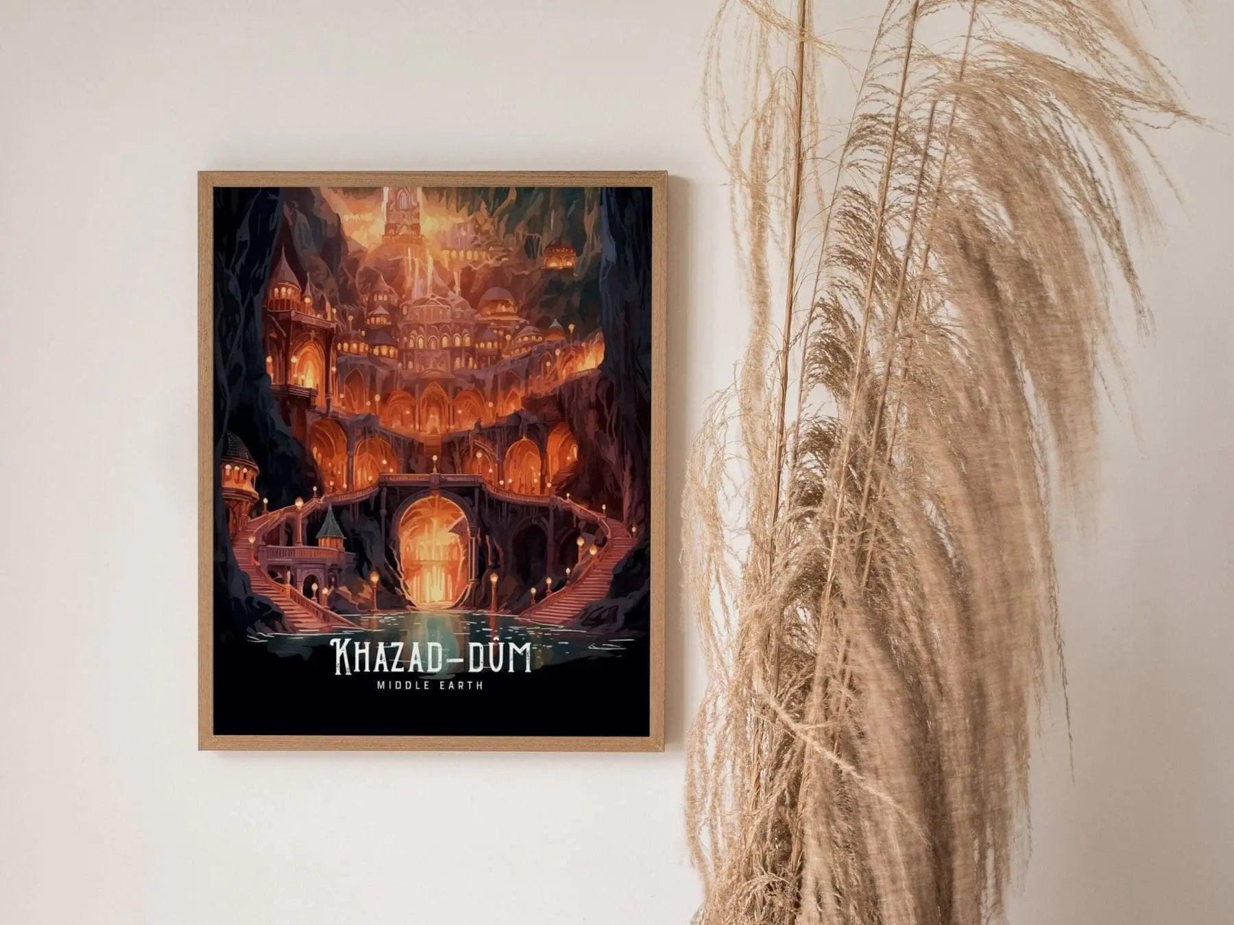 Khazad-dûm, Moria, Lord Of The Rings Framed Wall Art | Middle Earth Poster Design | Dwarf City Print | Tolkien Set Fantasy LOTR Home Decor - Swell Scenes