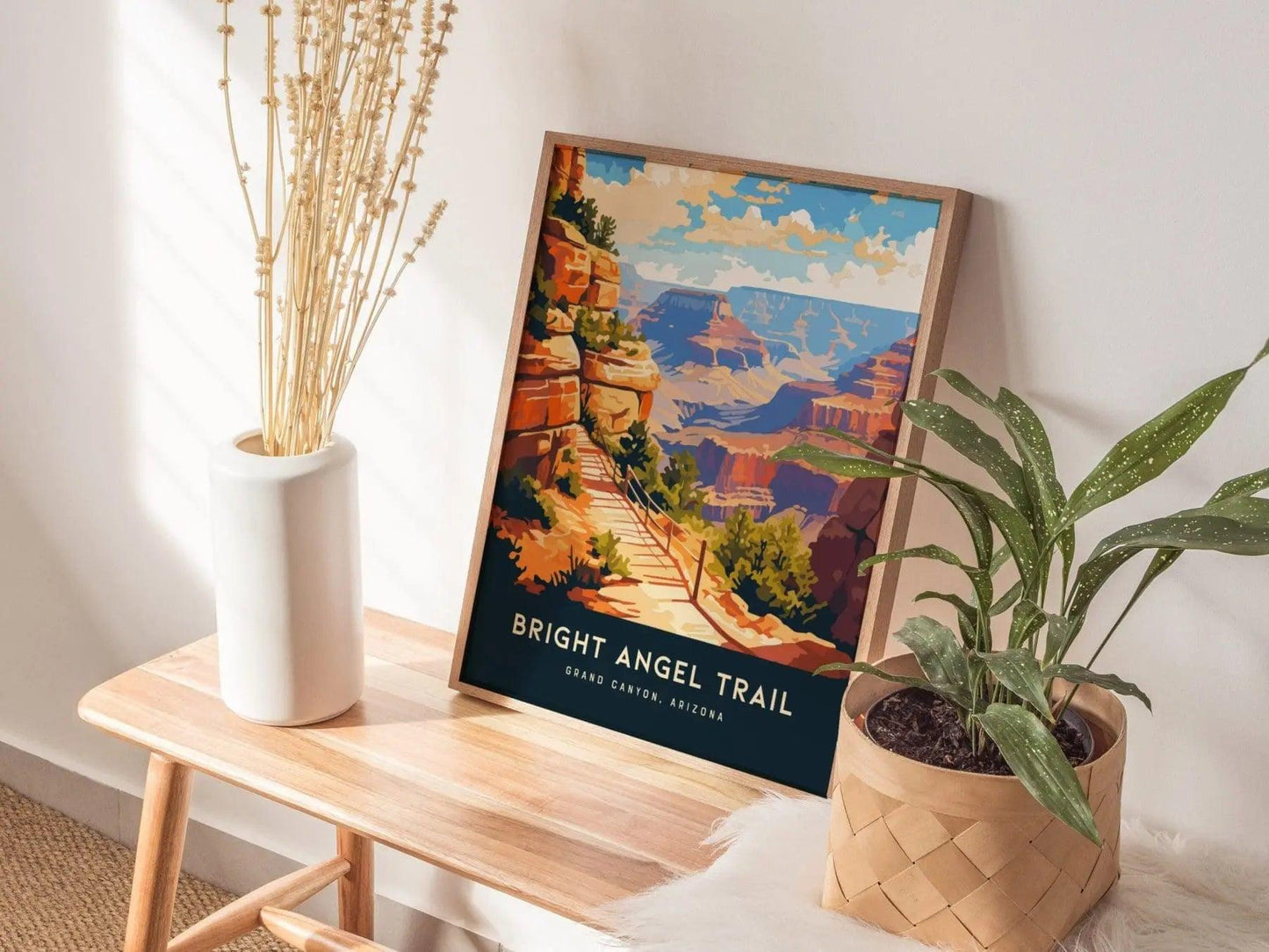 Bright Angel Trail, Grand Canyon National Park, Arizona - Wall Art Poster Design Travel Print Hiker Backpacker Adventure Gift - Swell Scenes