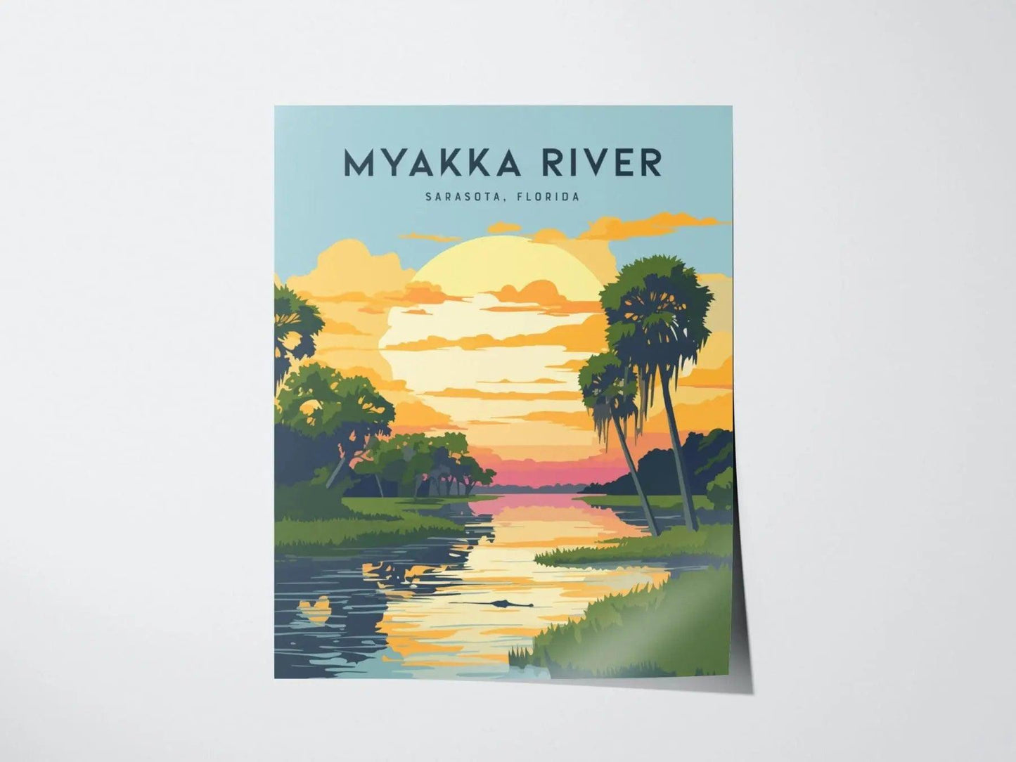 Myakka River, Sarasota, Florida - Wall Art Poster Design Home Decor Travel Print State Park Hiking Alligator Gift Collection Set - Swell Scenes