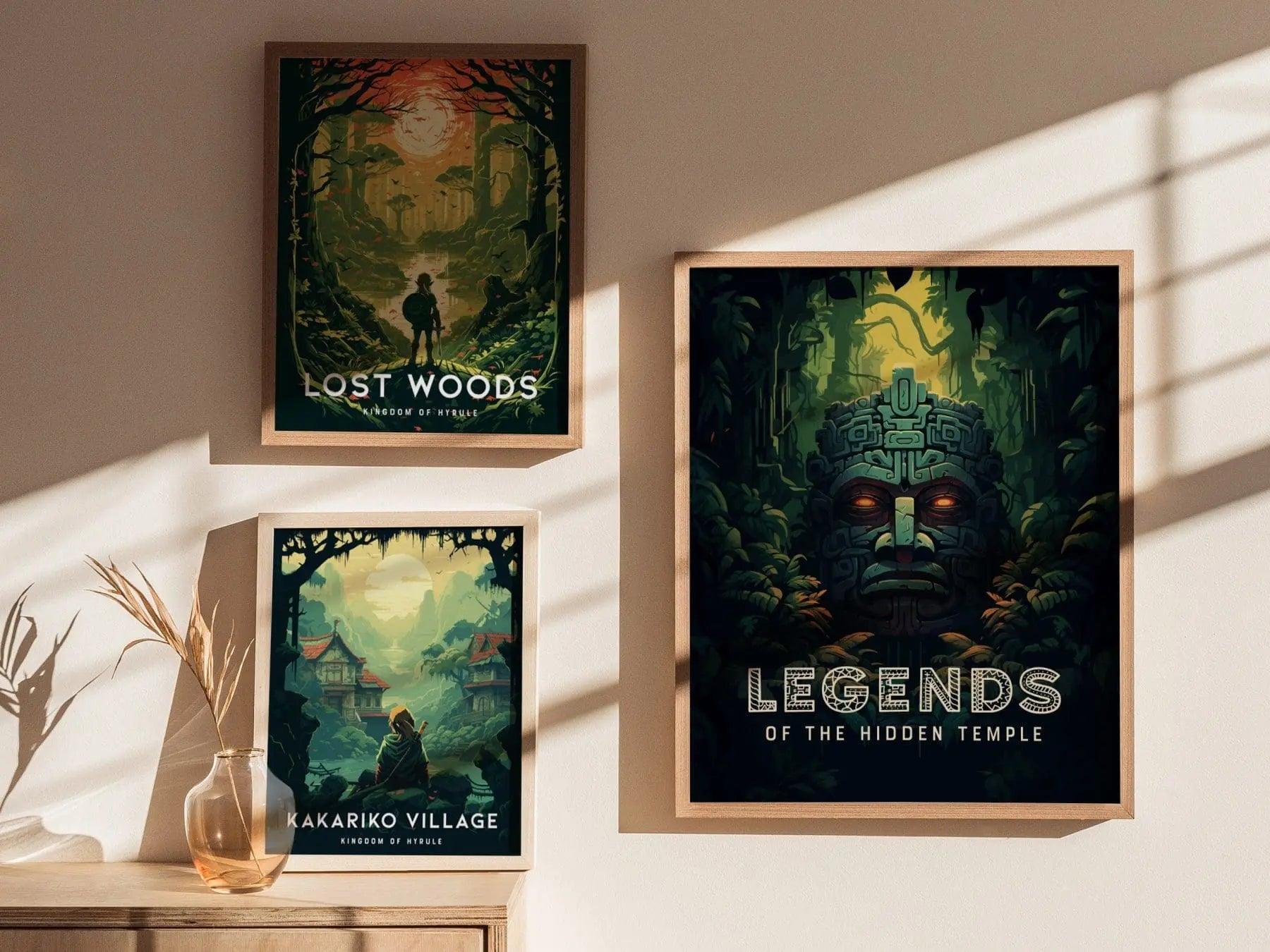 Legends Of The Hidden Temple Nickelodeon Framed Wall Art | 90s Nick Fan Nostalgia Poster Design | 1990s Nostalgic Unframed Print Home Decor - Swell Scenes