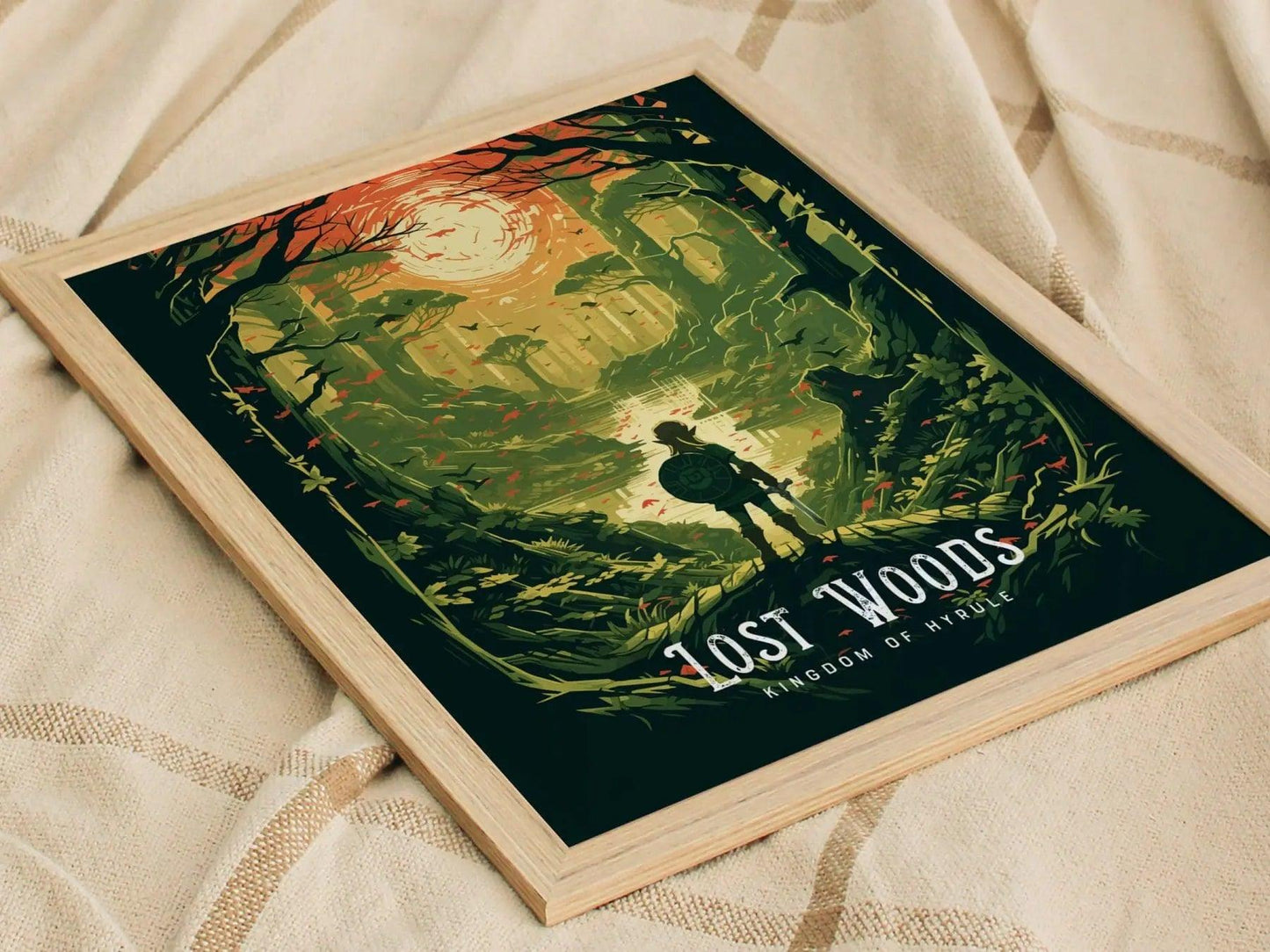 Video game wall art print of the Lost Woods from Breath of the Wild