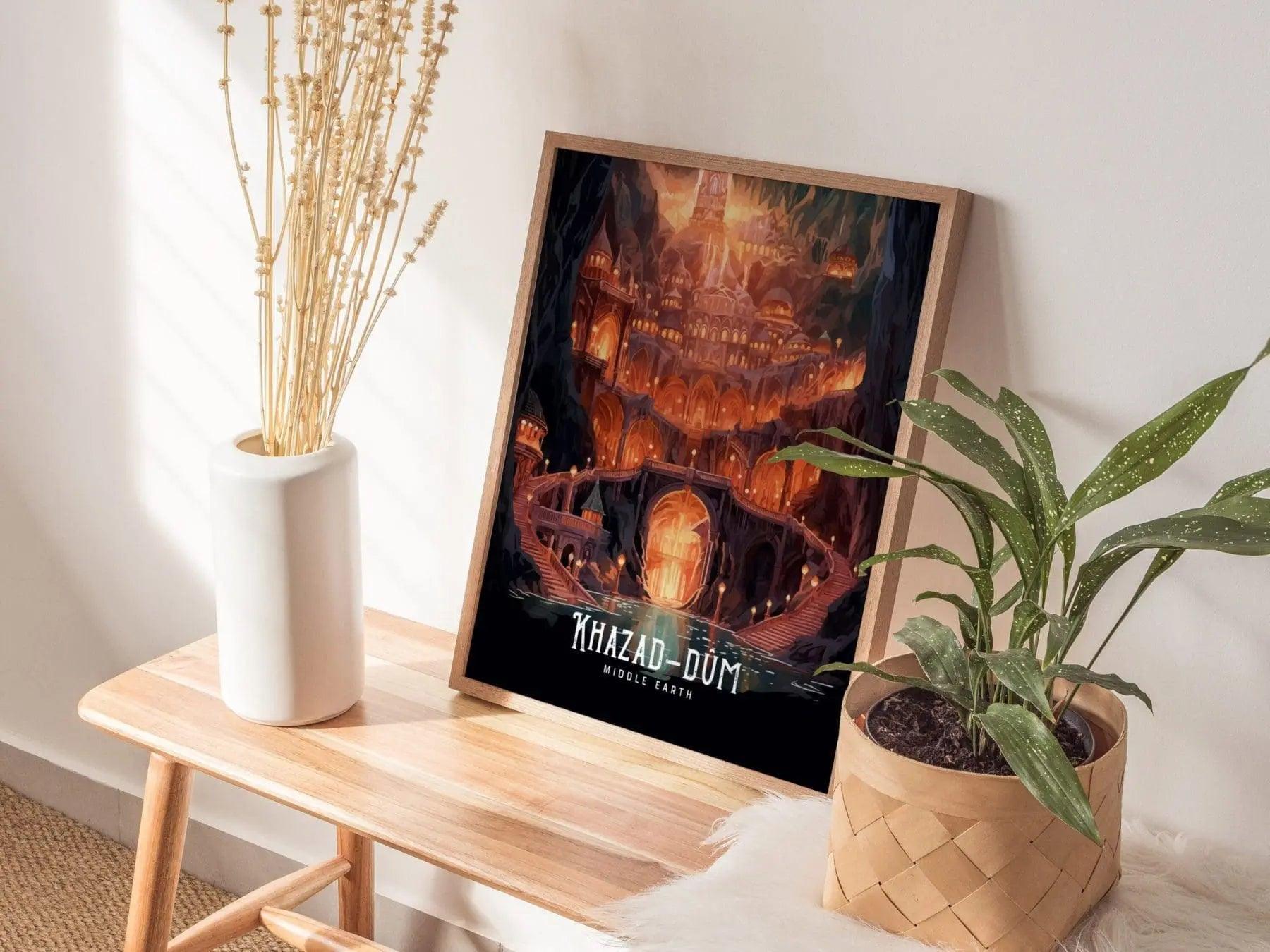Khazad-dûm, Moria, Lord Of The Rings Framed Wall Art | Middle Earth Poster Design | Dwarf City Print | Tolkien Set Fantasy LOTR Home Decor - Swell Scenes