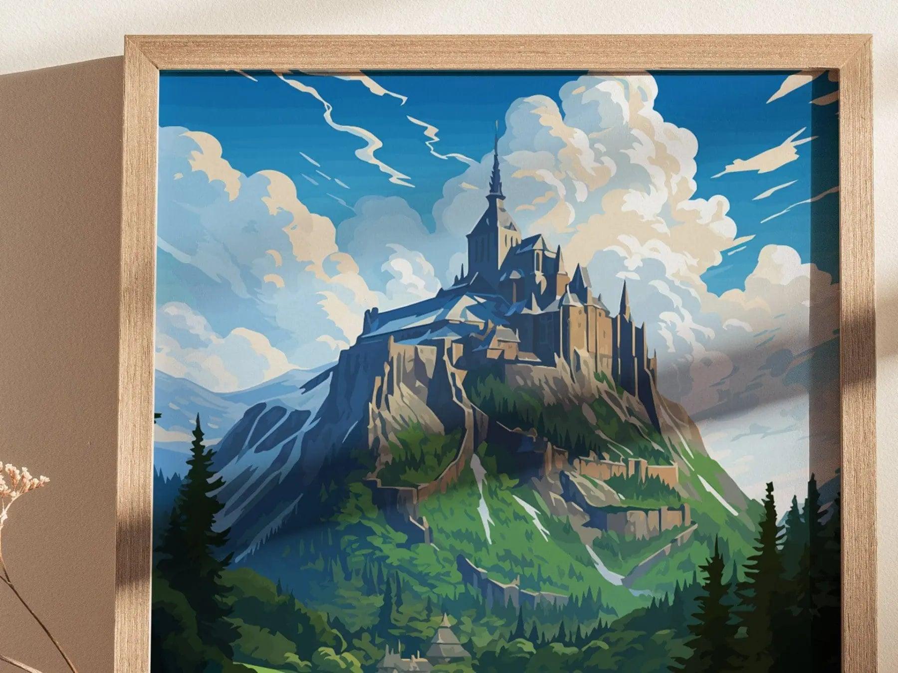 Minas Tirith, Lord Of The Rings Framed Wall Art | Middle Earth Poster Design | Human City Print | Tolkien Set Fantasy LOTR Home Decor - Swell Scenes