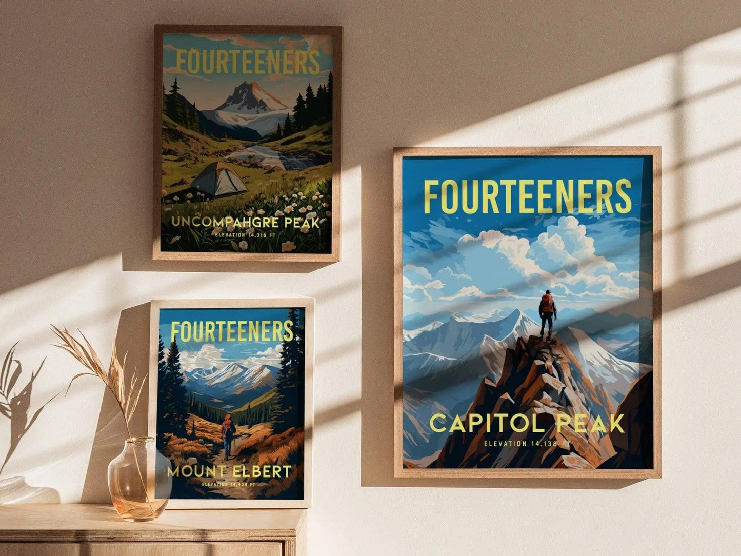 Capitol Peak Fourteener Colorado, Framed Wall Art | Rocky Mountains 14ers | 14er Climber Hiker Adventure Poster Print Gift Idea Home Decor - Swell Scenes