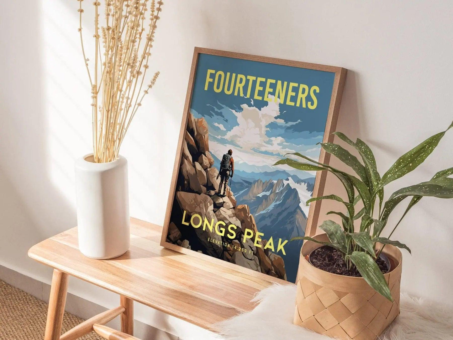 Longs Peak Estes Park Fourteener Colorado, Framed Wall Art | Rocky Mountains 14ers | 14er Climber Hiker Poster Print Gift Idea Home Decor - Swell Scenes