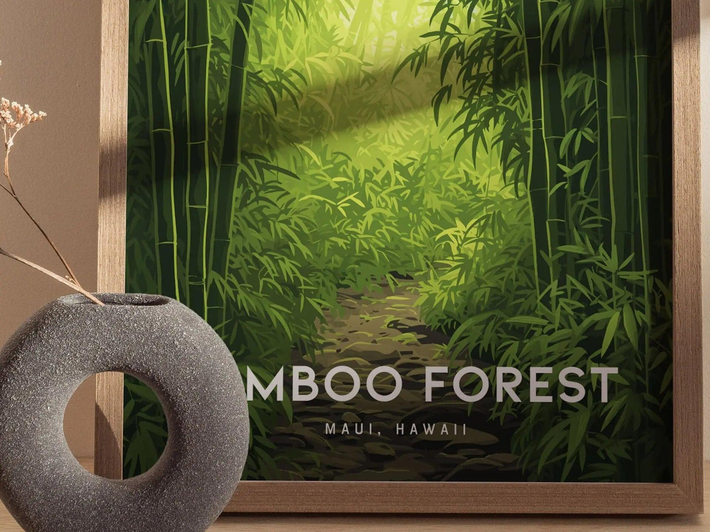 Bamboo Forest, Maui, Hawaii | Road To Hana Haiku Paia Hiking Trail Wall Art Poster Design Travel Print Travel Adventure Theme Tropical Gift - Swell Scenes