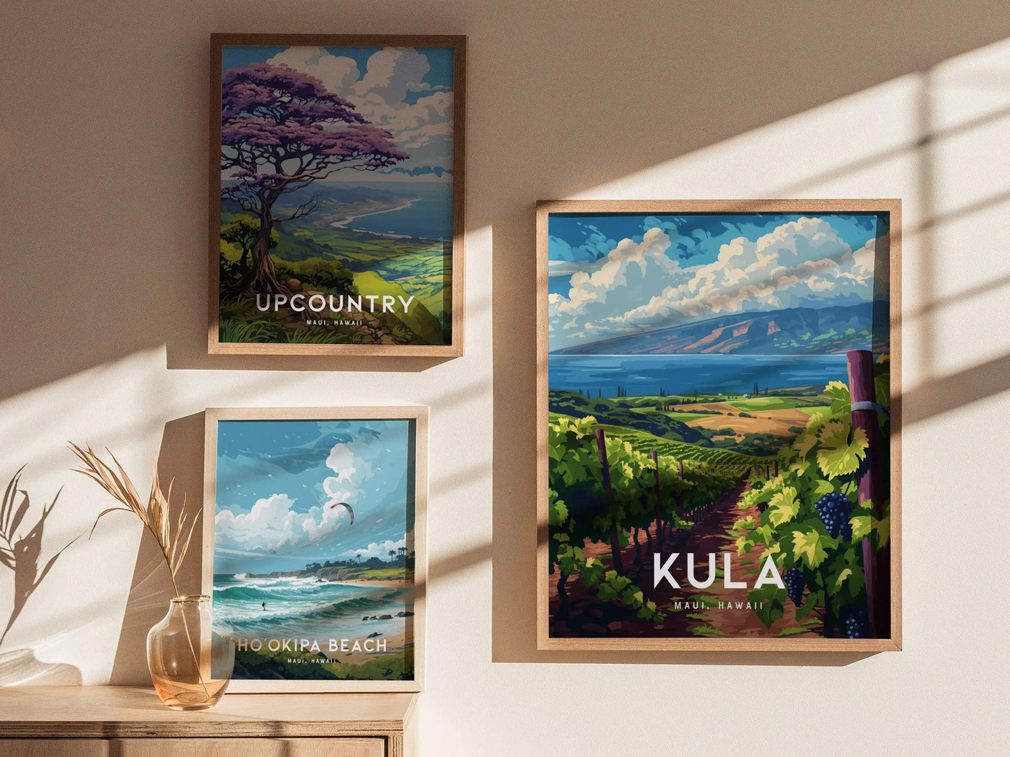 Kula Vineyard, Upcountry, Maui, Hawaii | Makawao Paia Pukalani Framed Wall Art Poster Design Travel Island Tropical Winery Print Gift Decor - Swell Scenes