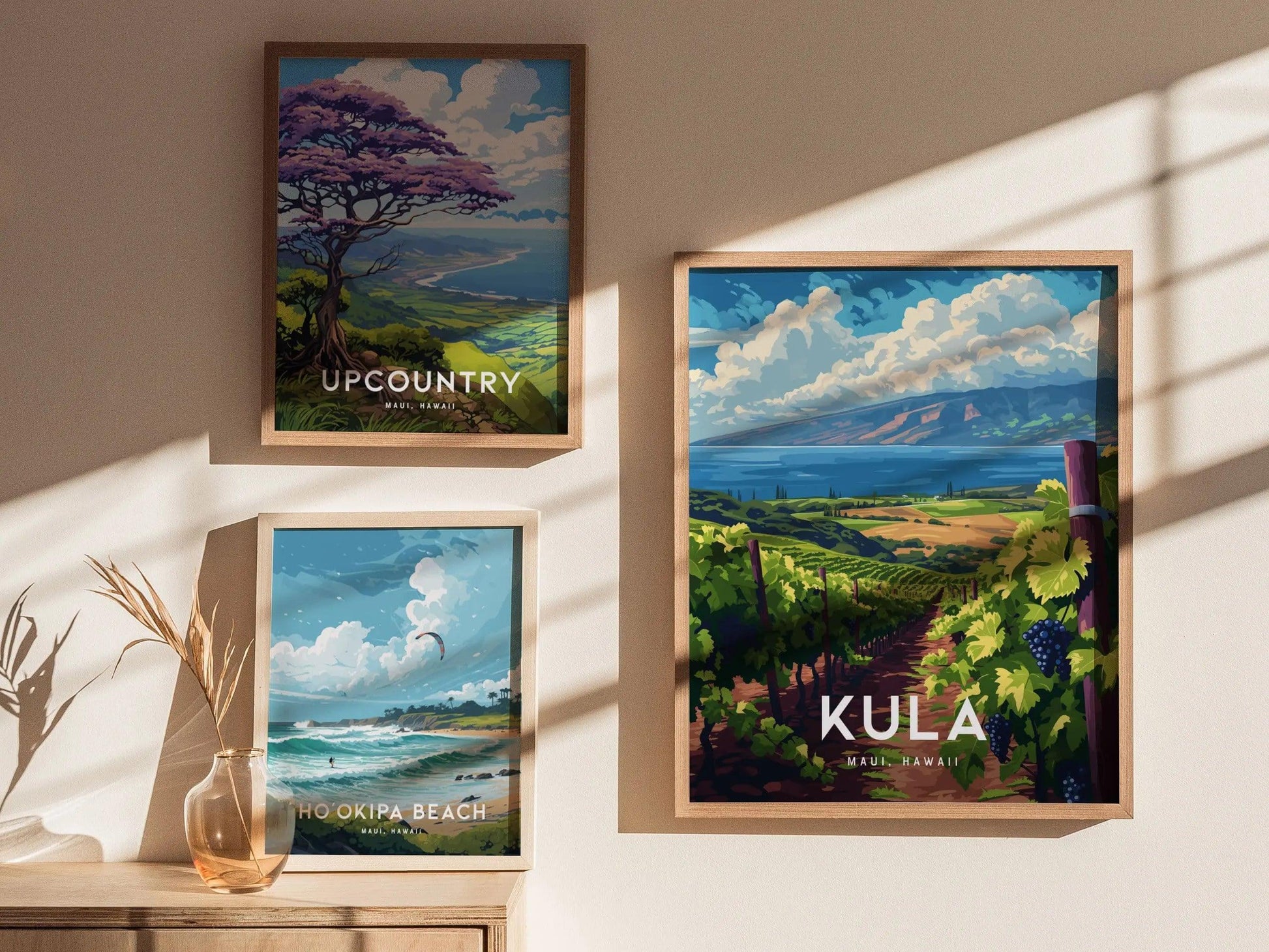 Kula Vineyard, Upcountry, Maui, Hawaii | Makawao Paia Pukalani Framed Wall Art Poster Design Travel Island Tropical Winery Print Gift Decor - Swell Scenes