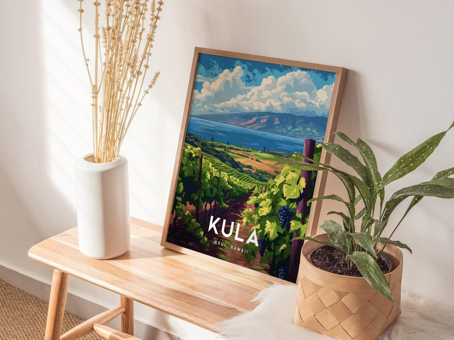 Kula Vineyard, Upcountry, Maui, Hawaii | Makawao Paia Pukalani Framed Wall Art Poster Design Travel Island Tropical Winery Print Gift Decor - Swell Scenes