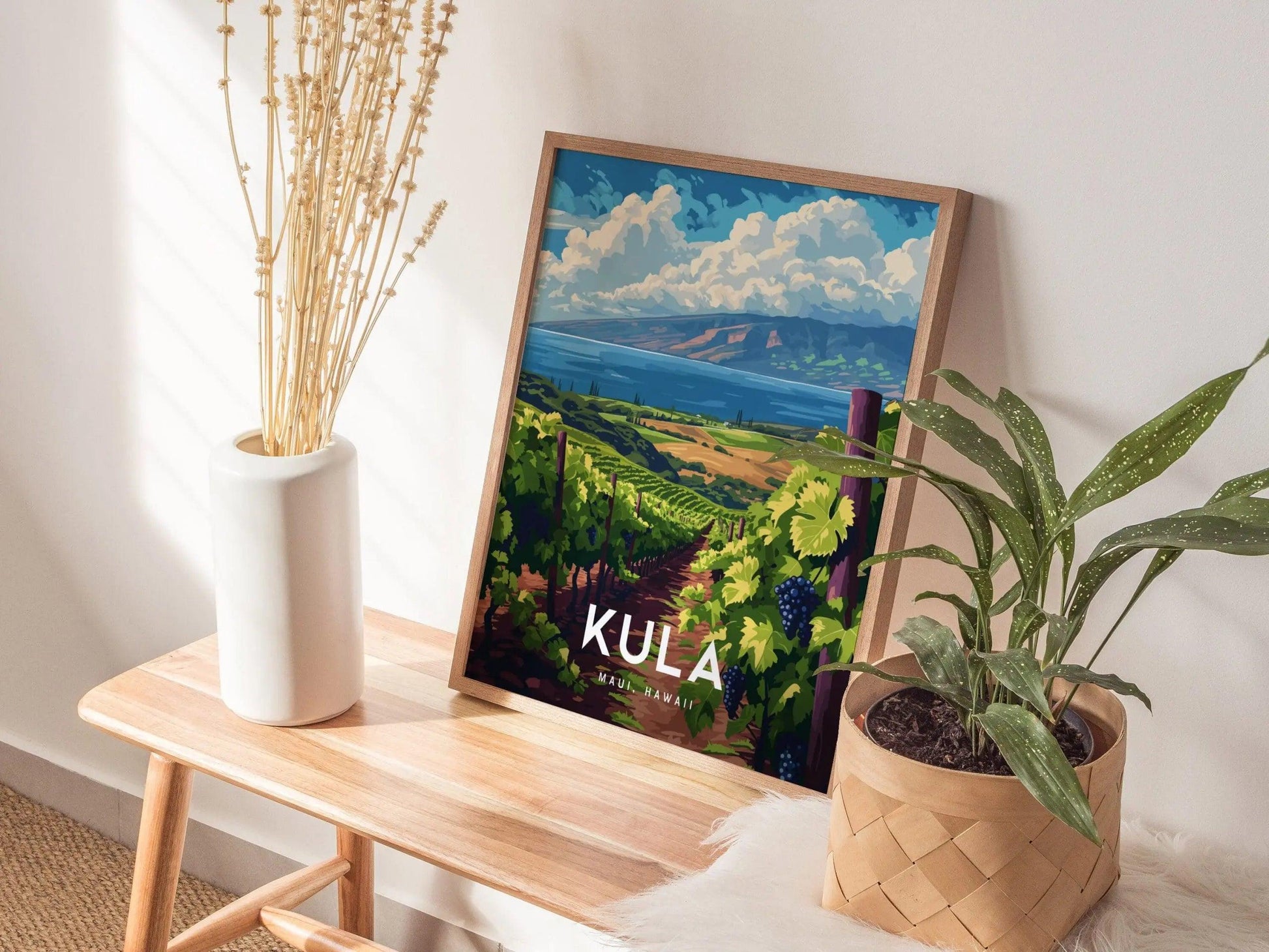 Kula Vineyard, Upcountry, Maui, Hawaii | Makawao Paia Pukalani Framed Wall Art Poster Design Travel Island Tropical Winery Print Gift Decor - Swell Scenes