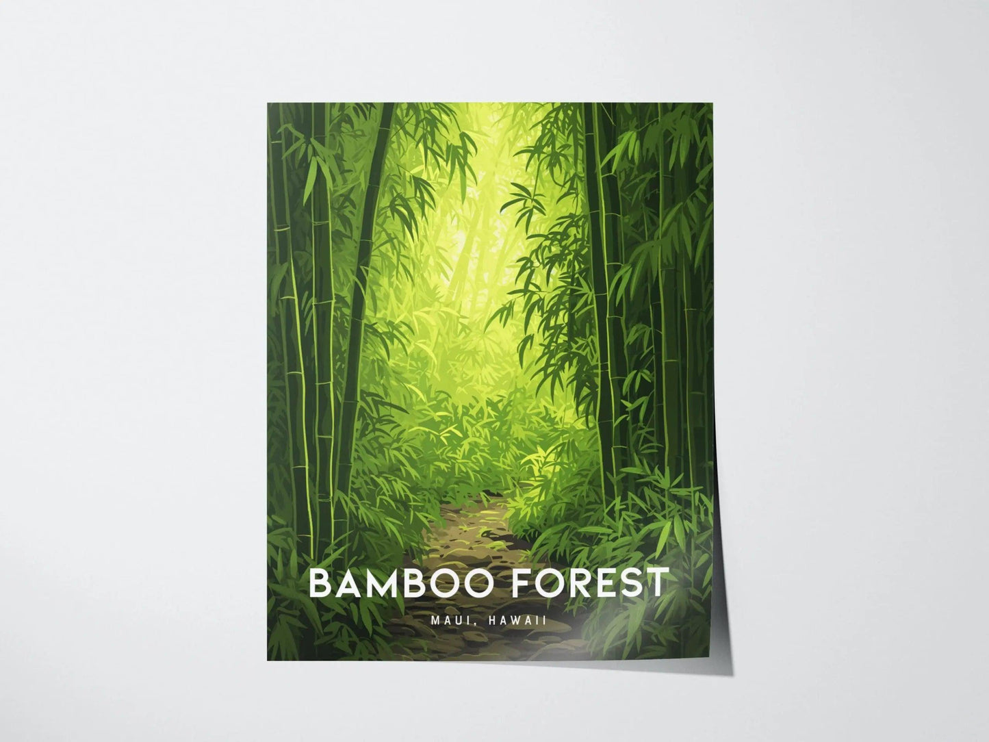 Bamboo Forest, Maui, Hawaii | Road To Hana Haiku Paia Hiking Trail Wall Art Poster Design Travel Print Travel Adventure Theme Tropical Gift - Swell Scenes
