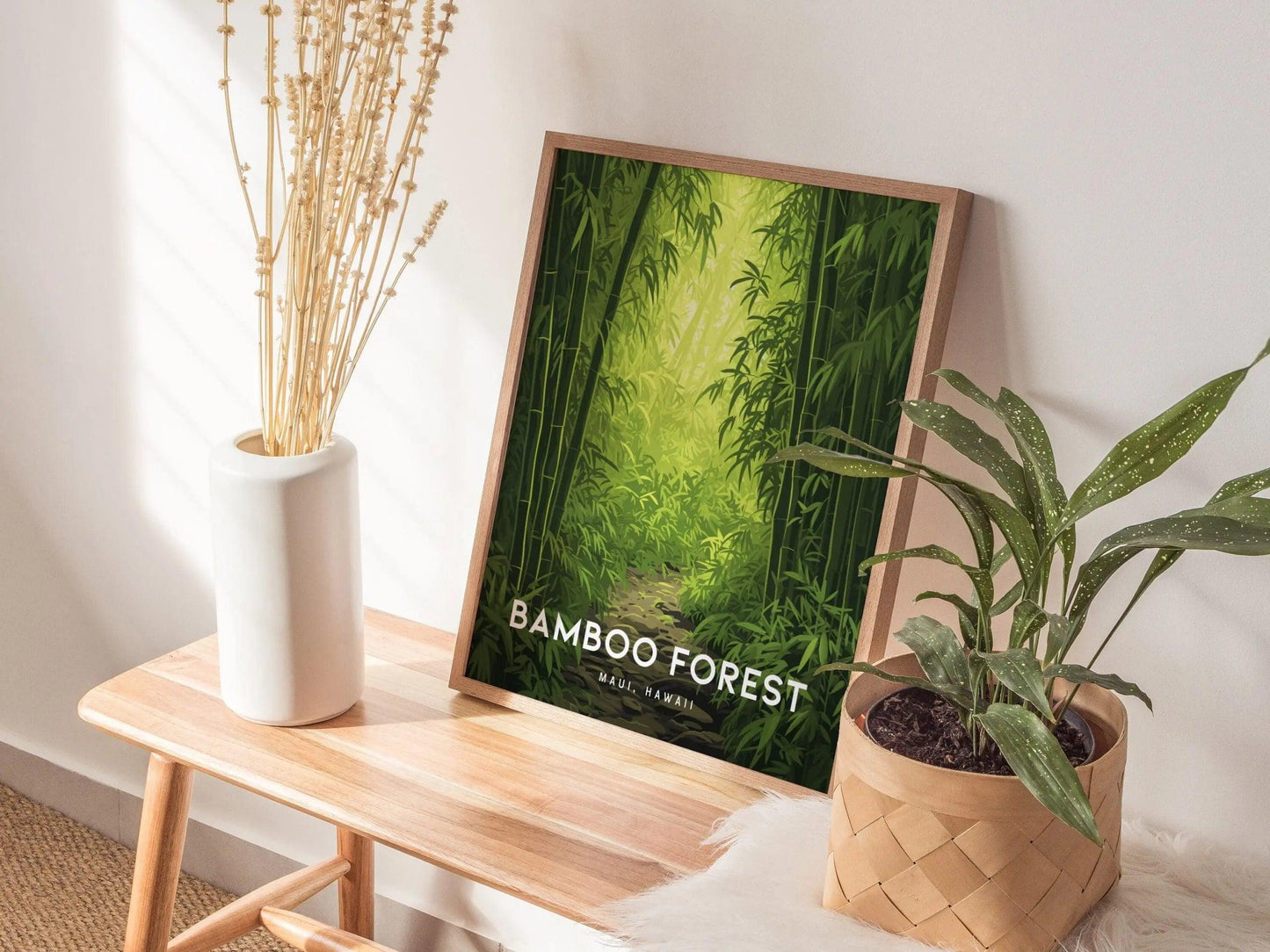 Bamboo Forest, Maui, Hawaii | Road To Hana Haiku Paia Hiking Trail Wall Art Poster Design Travel Print Travel Adventure Theme Tropical Gift - Swell Scenes