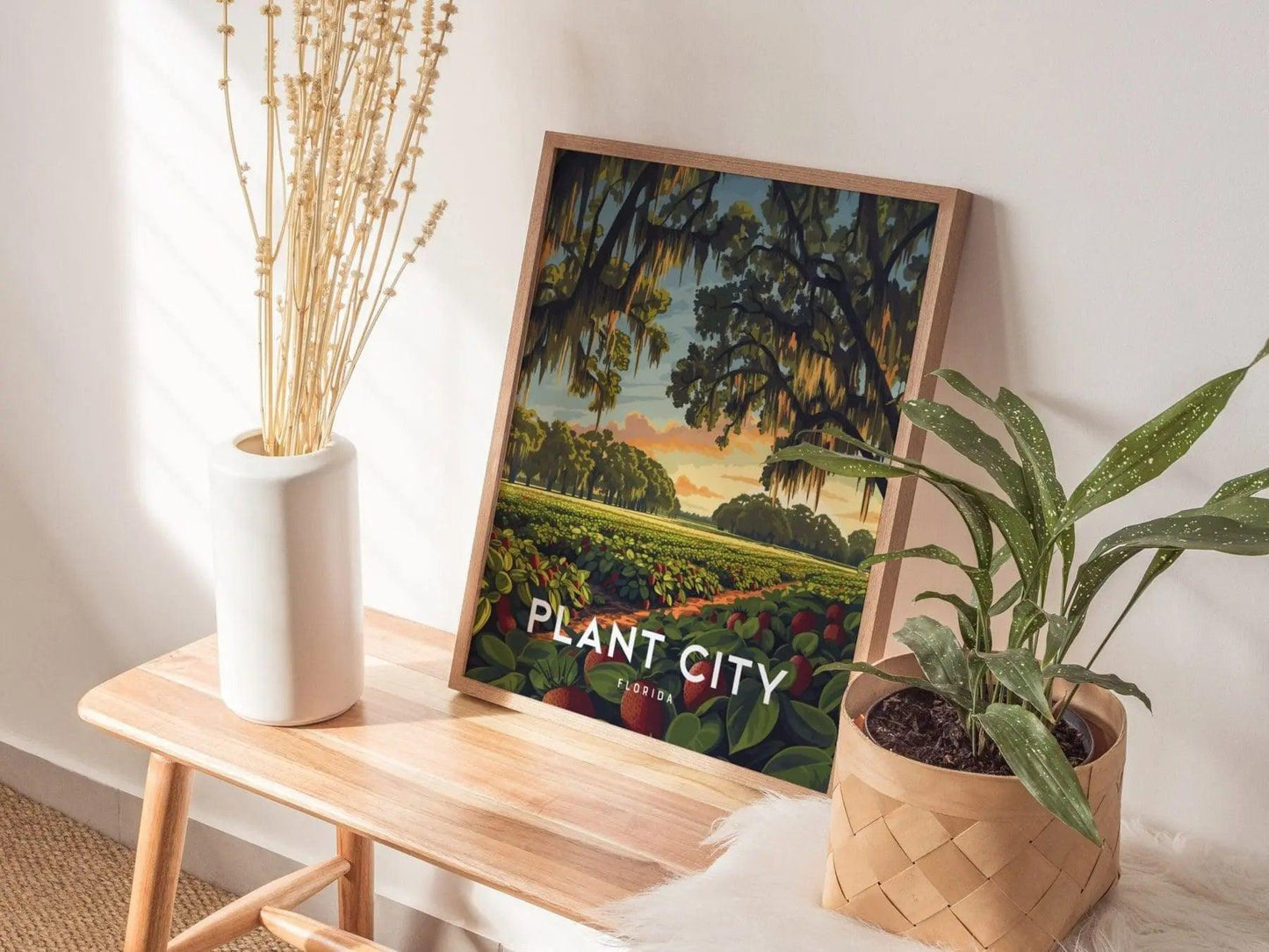 Plant City, Florida Framed Wall Art | Strawberry Festival Central FL Hillsborough Lakeland Farm Print Home Decor Gift - Swell Scenes