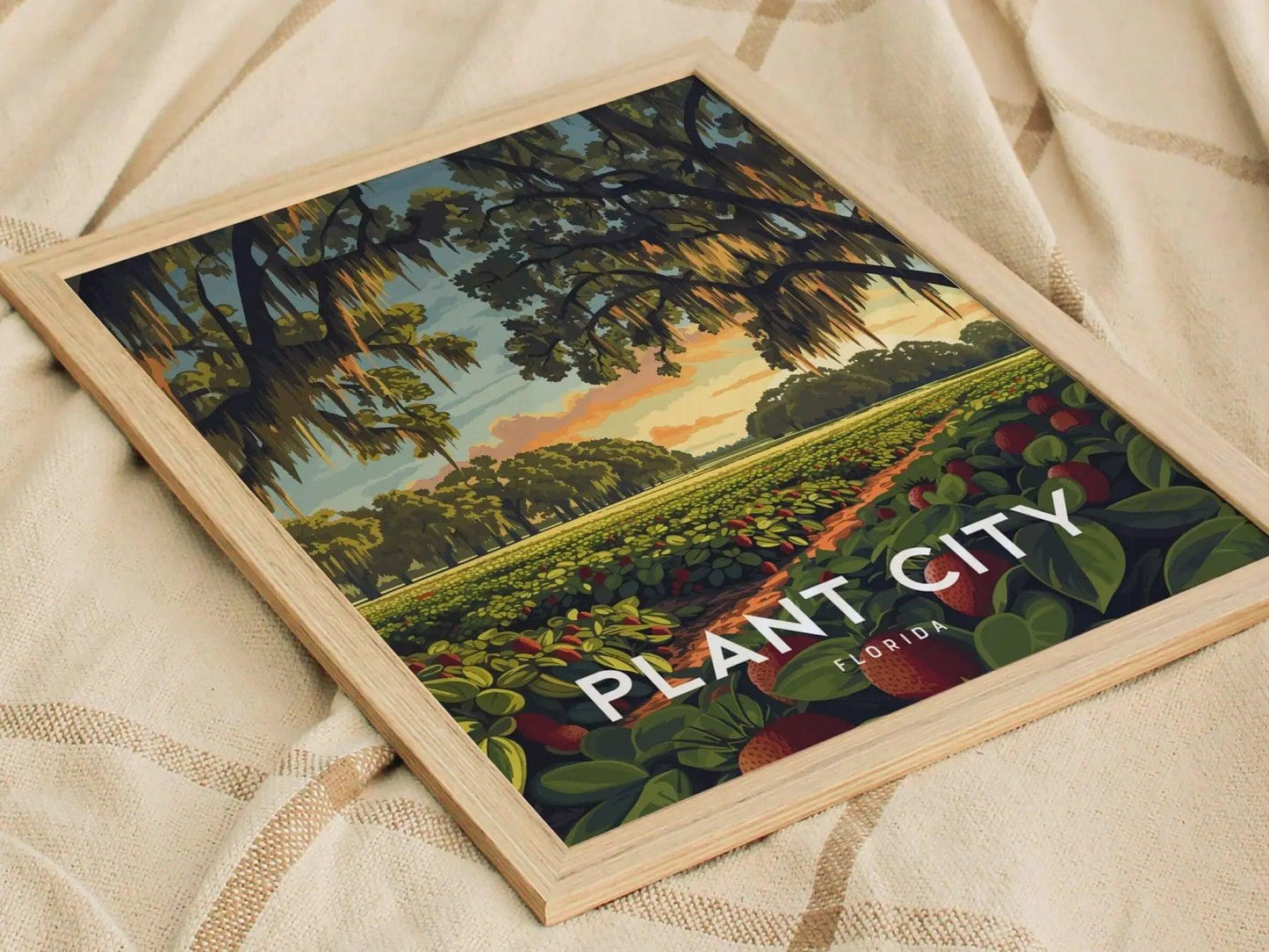 Plant City, Florida Framed Wall Art | Strawberry Festival Central FL Hillsborough Lakeland Farm Print Home Decor Gift - Swell Scenes