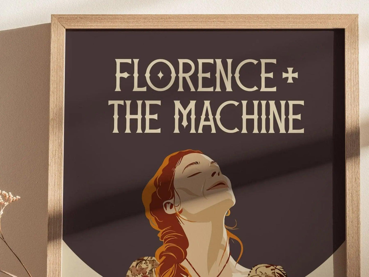 Florence + The Machine Wall Art Poster | Rock Star Icon Minimal Design Fan Framed Print Female Musician Portrait Band Decor Indie Gift Set - Swell Scenes