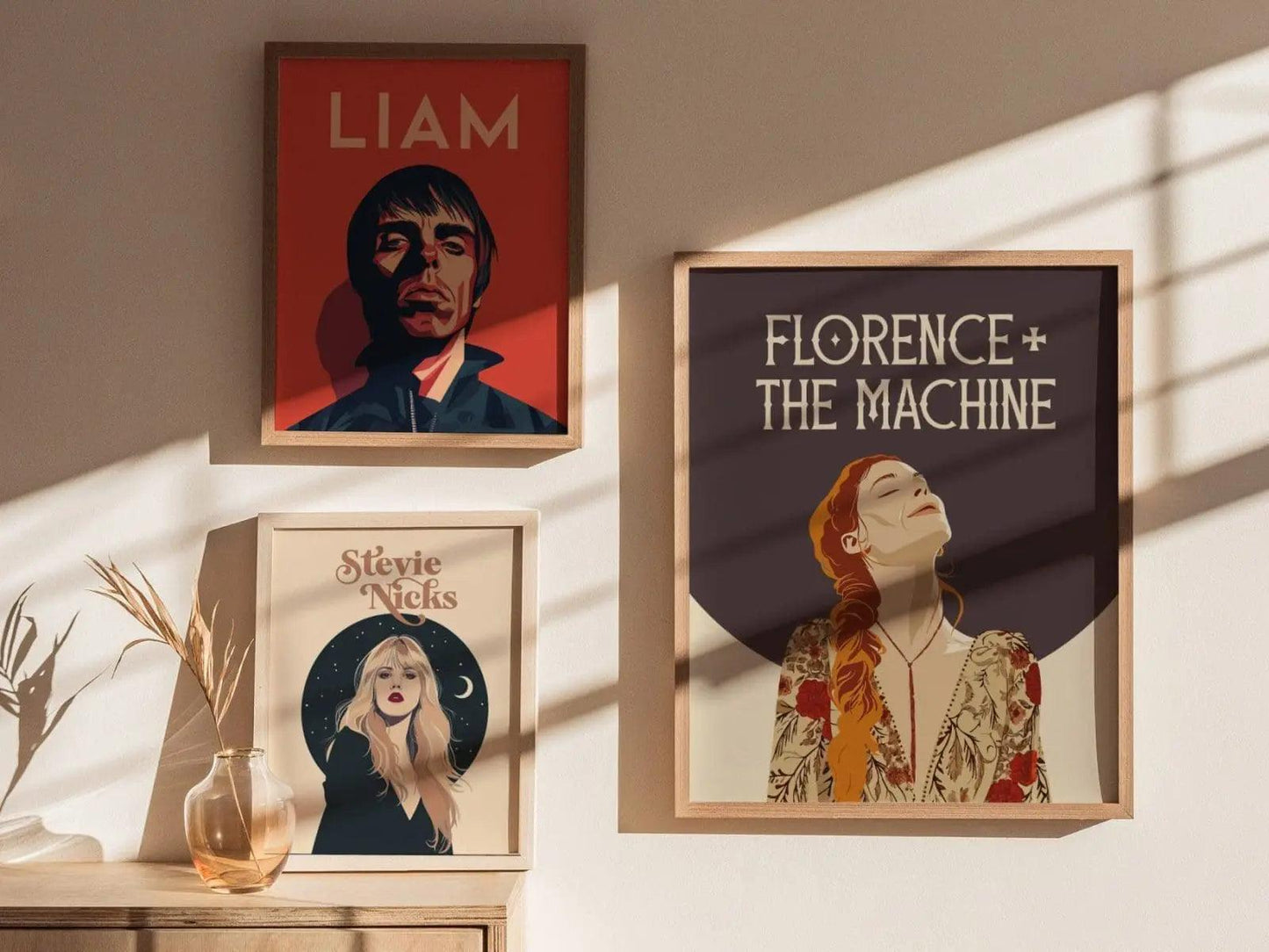 Florence + The Machine Wall Art Poster | Rock Star Icon Minimal Design Fan Framed Print Female Musician Portrait Band Decor Indie Gift Set - Swell Scenes