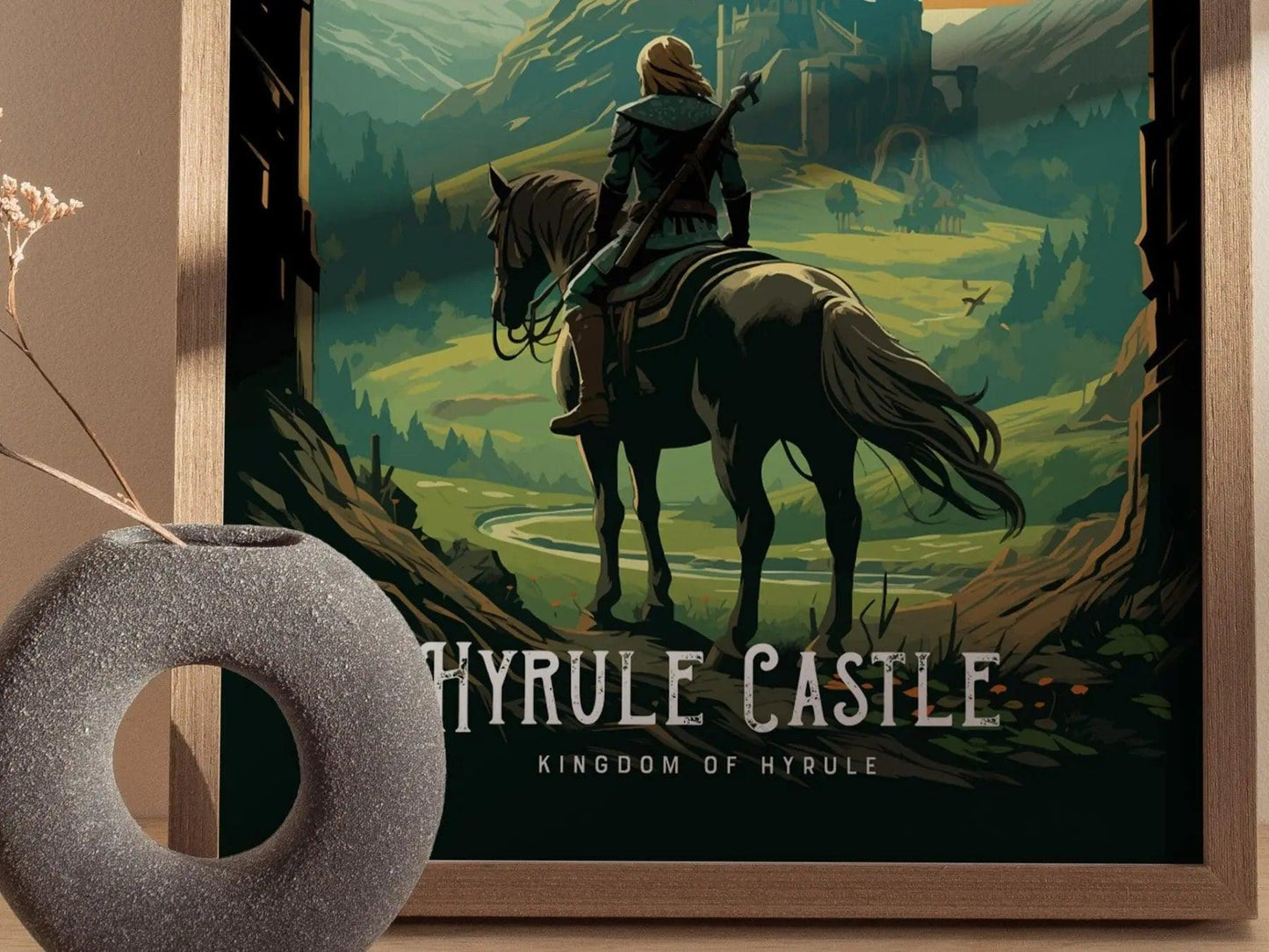 Close-up of museum-quality matte paper used in Zelda castle print
