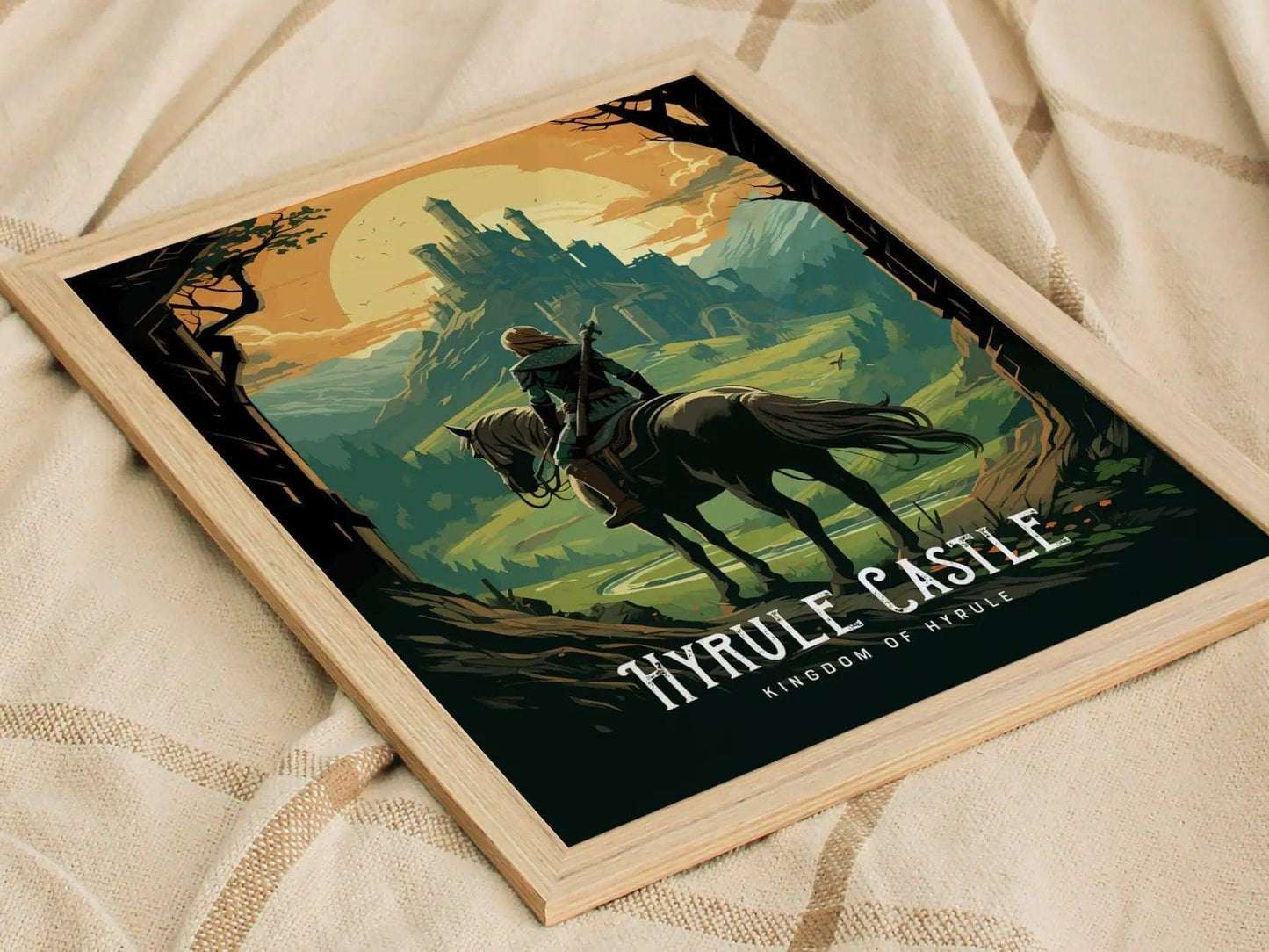 Nintendo fan art featuring Hyrule castle silhouette and dark sky