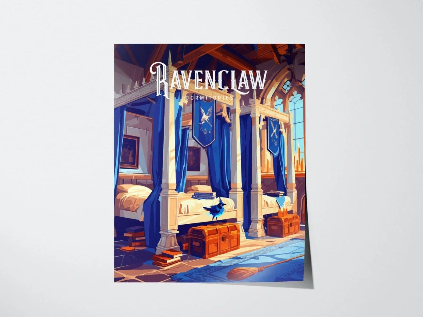 Ravenclaw Dormitories, Hogwarts Castle, Harry Potter Framed Wall Art | Dorm Poster Print Dark Academia Witchy Wiccan Home Decor Gift Set - Swell Scenes