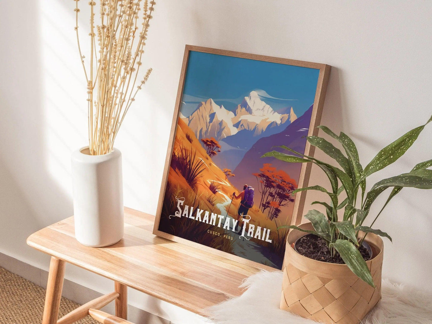 Salkantay Trail Trek Poster - Machu Picchu, Peru Travel Print | Trendy Travel Poster for Airbnb Home Decor, Living Room Art, Hikers Gift - Swell Scenes