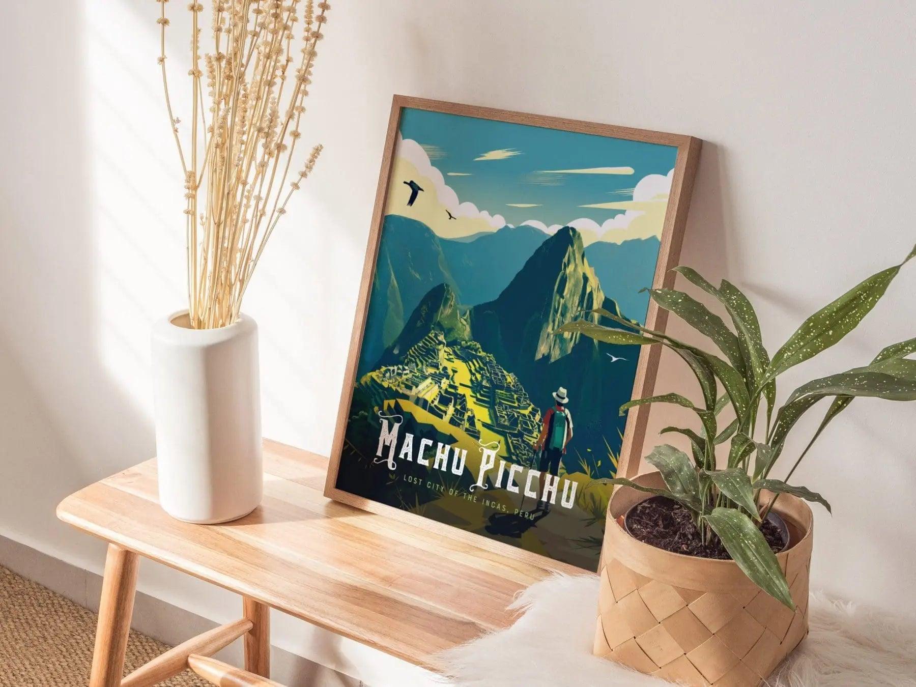Inca Trail to Machu Picchu, Peru - Journey to the Lost City of the Incas Through Ancient Paths Poster | Peru Trendy Travel Poster for Airbnb - Swell Scenes
