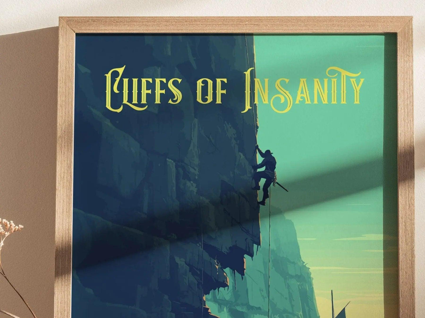 Cliffs Of Insanity, Princess Bride Collection, Framed Wall Art | Classic Movie Poster Print Fantasy Home Office Decor Gift Set 80s Nostalgia - Swell Scenes