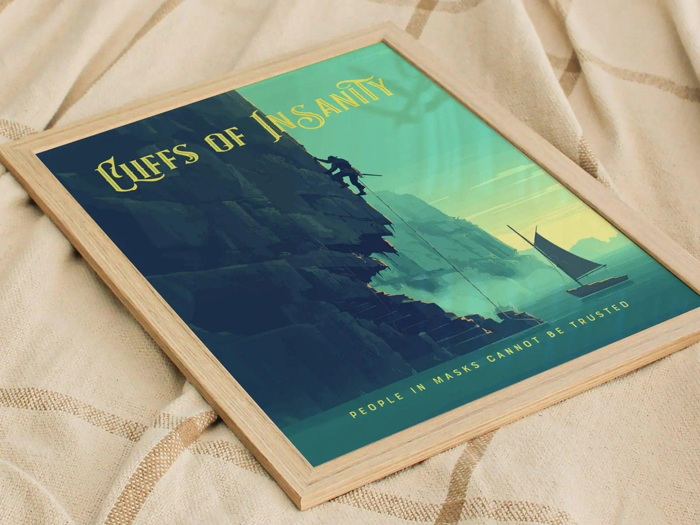 Cliffs Of Insanity, Princess Bride Collection, Framed Wall Art | Classic Movie Poster Print Fantasy Home Office Decor Gift Set 80s Nostalgia - Swell Scenes