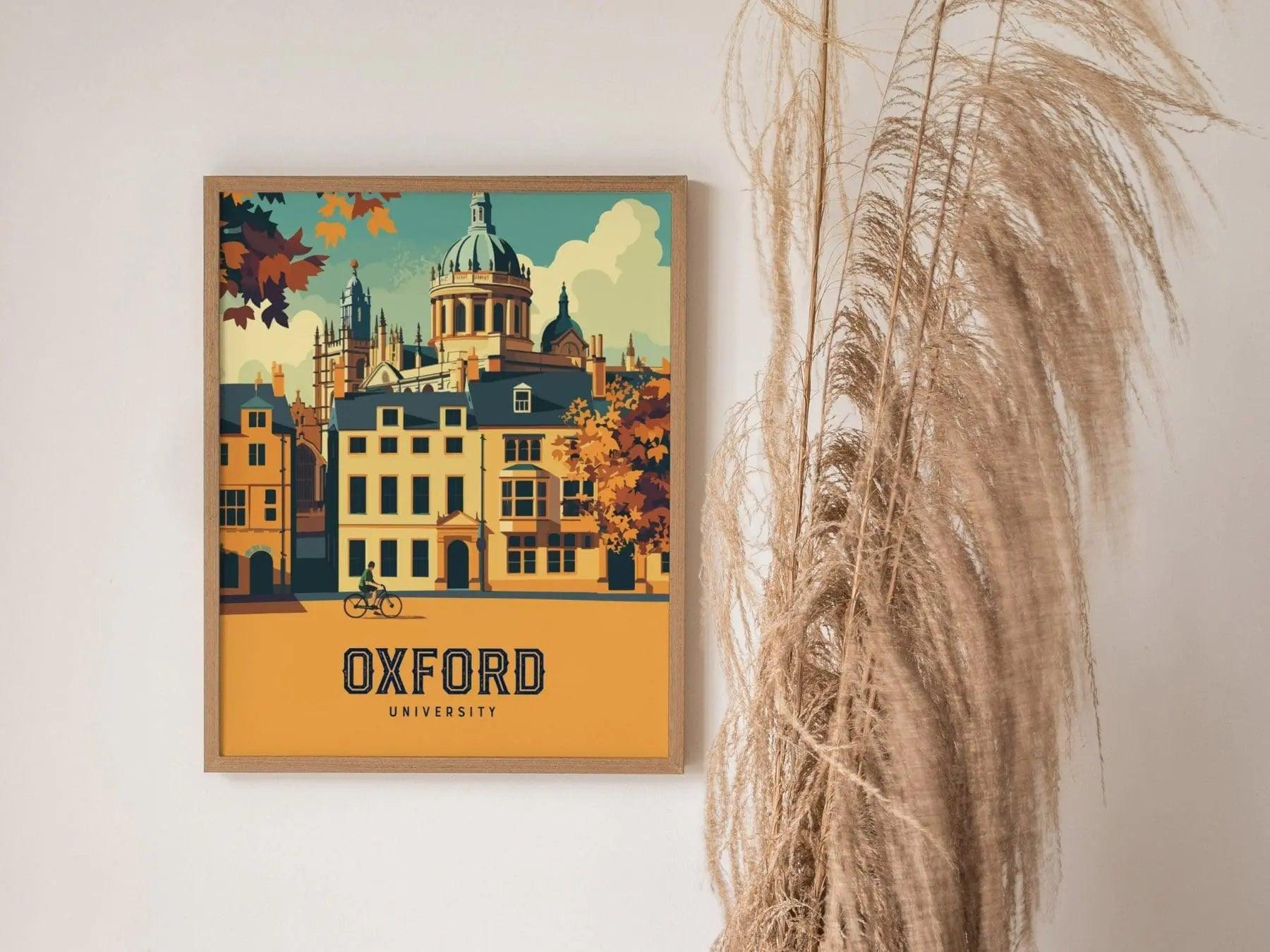 Oxford University, England, UK Framed Travel Print | United Kingdom College Campus Ivy League Alumni Wall Art Office Room Decor Poster Gift - Swell Scenes