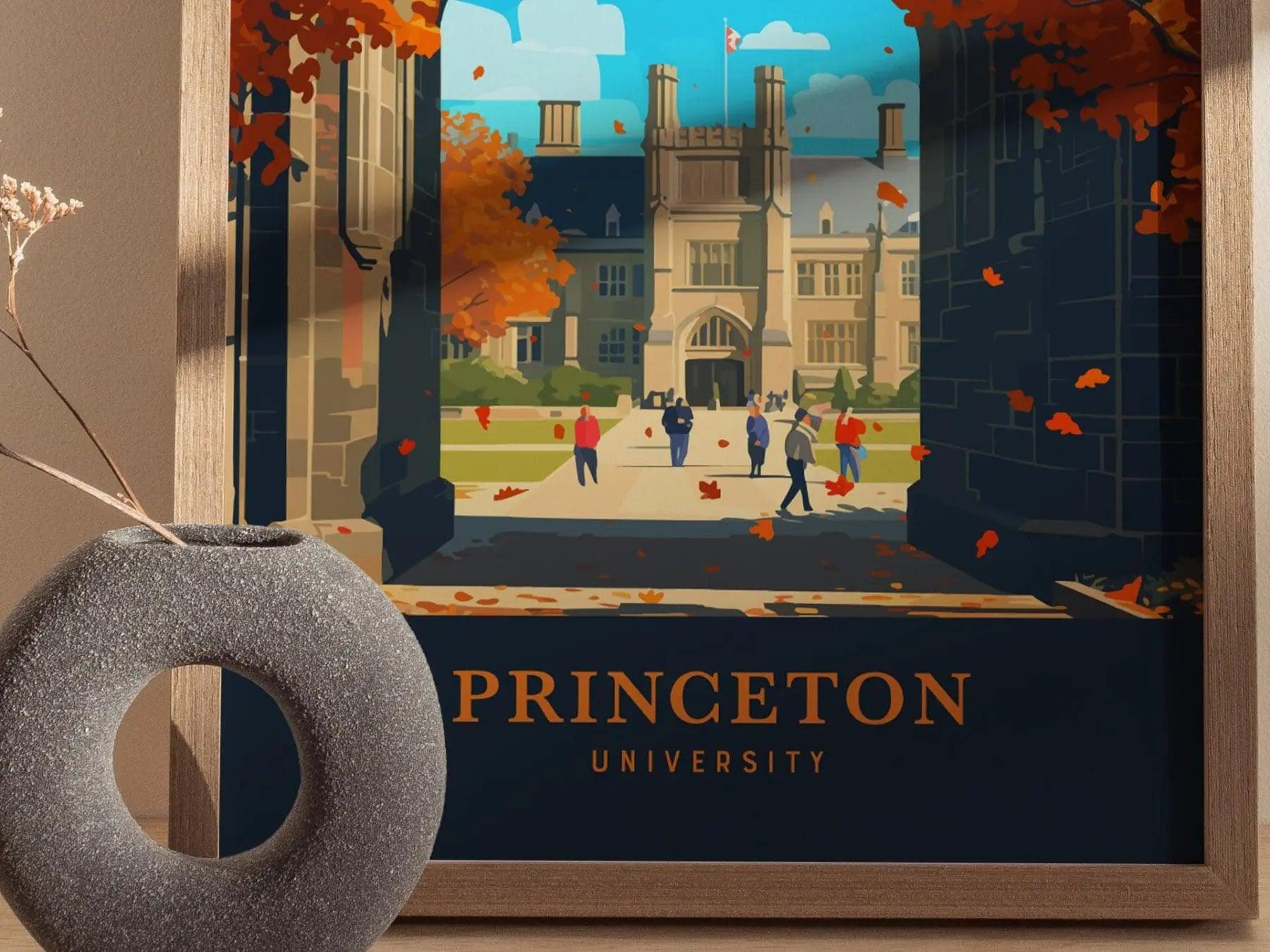 Princeton University, New Jersey Travel Print | College Campus Life Ivy League Alumni Wall Art Office Dorm Room Decor Poster Design Gift - Swell Scenes