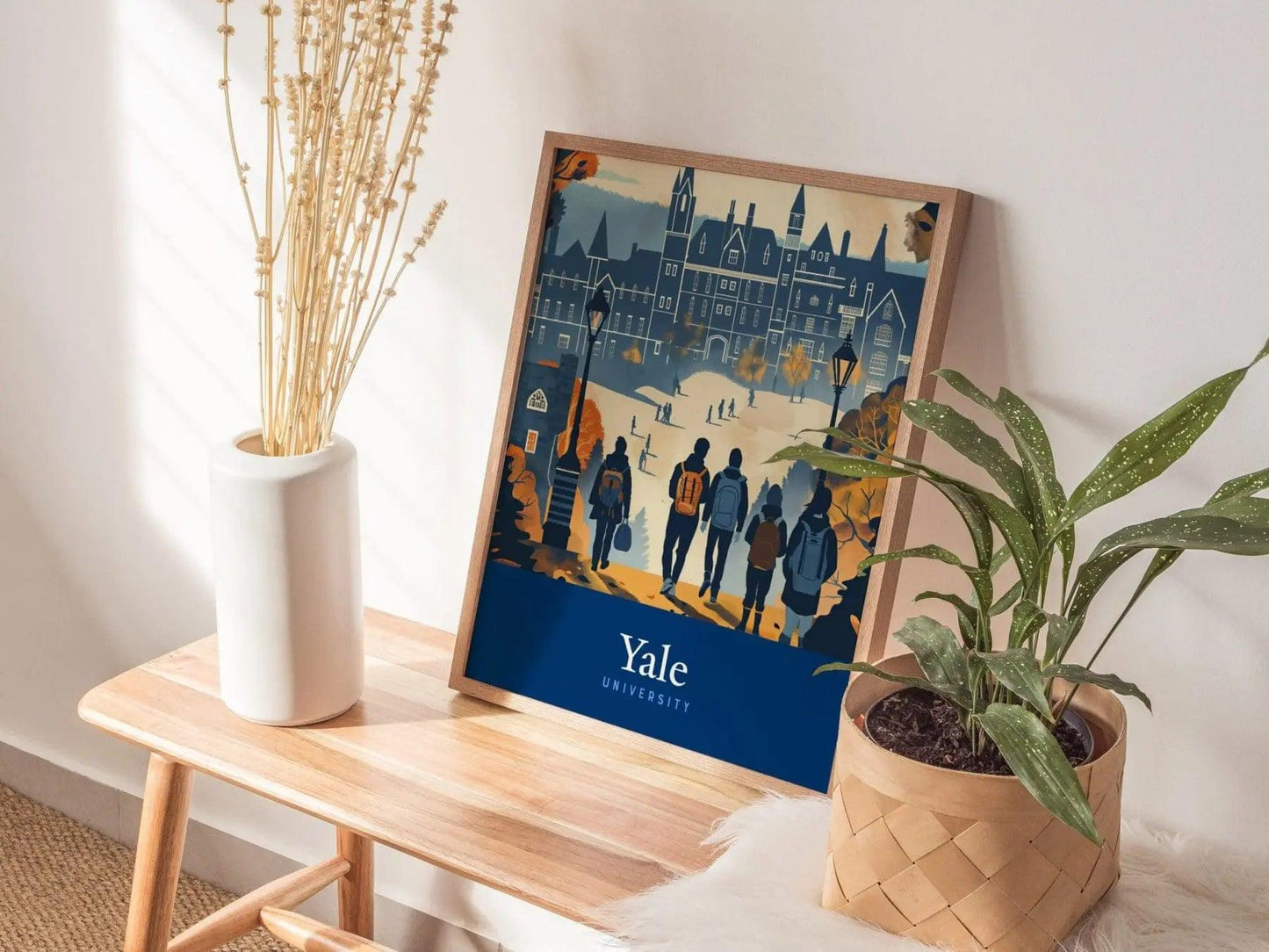 Yale College campus poster alternative view highlighting historic New Haven Ivy League architecture detail