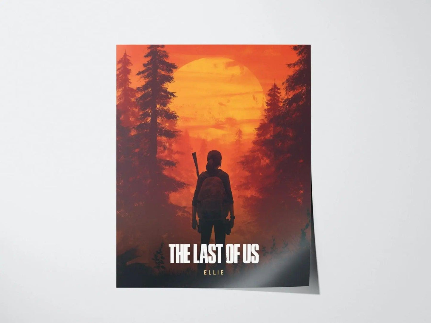 The Last of Us Ellie Williams poster featuring post-apocalyptic forest setting TLOU gaming wall art