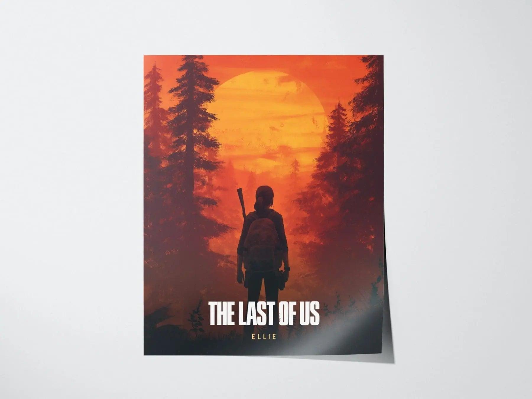 The Last of Us Ellie Williams poster featuring post-apocalyptic forest setting TLOU gaming wall art