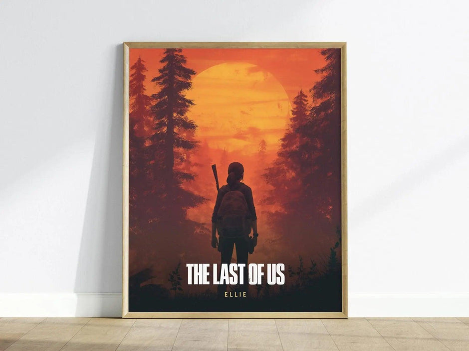 The Last of Us Ellie Williams poster featuring post-apocalyptic forest setting TLOU gaming wall art