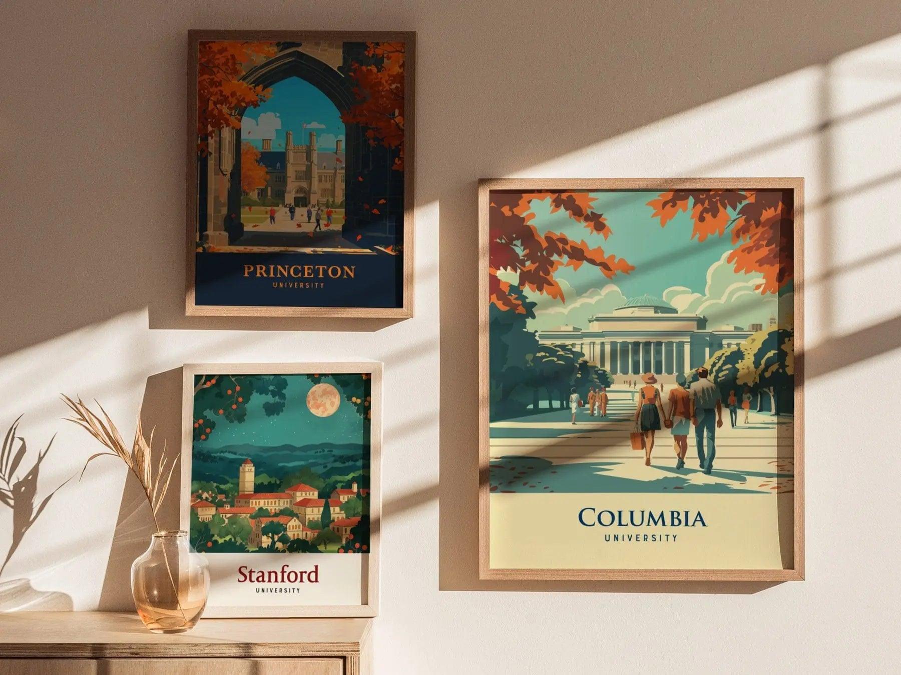 Columbia University, New York City, NY, Framed Travel Print | Low Library College Ivy League Alumni Wall Art Office Room Decor Poster Gift - Swell Scenes