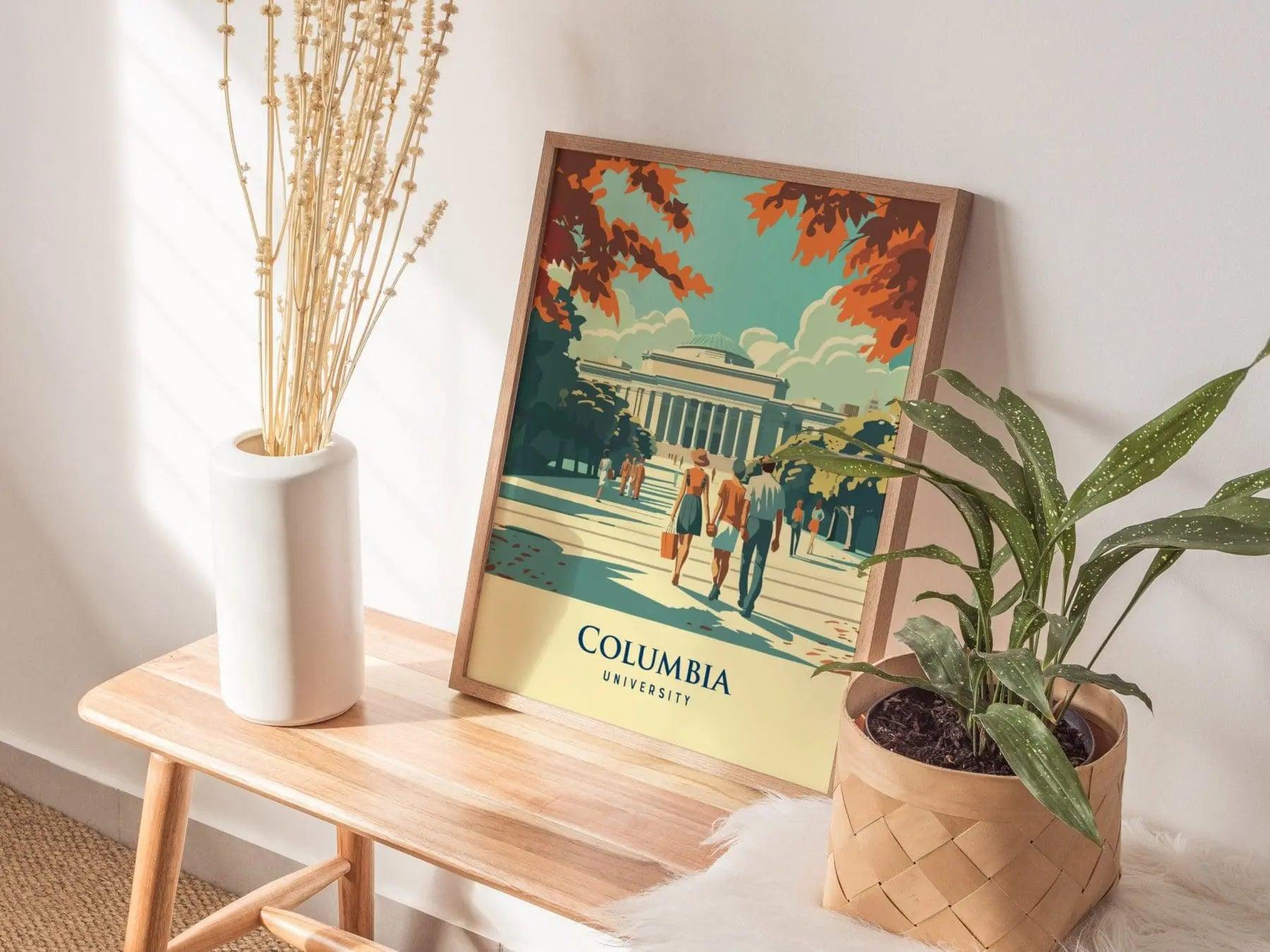 Columbia University, New York City, NY, Framed Travel Print | Low Library College Ivy League Alumni Wall Art Office Room Decor Poster Gift - Swell Scenes