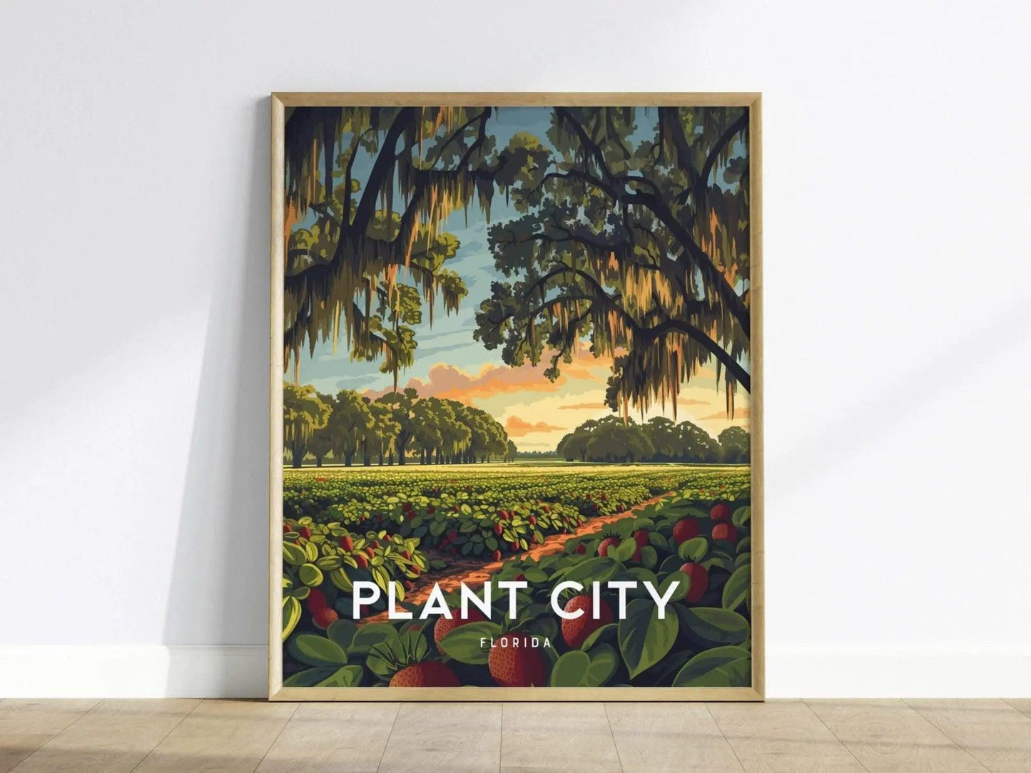 Plant City, Florida Framed Wall Art | Strawberry Festival Central FL Hillsborough Lakeland Farm Print Home Decor Gift - Swell Scenes